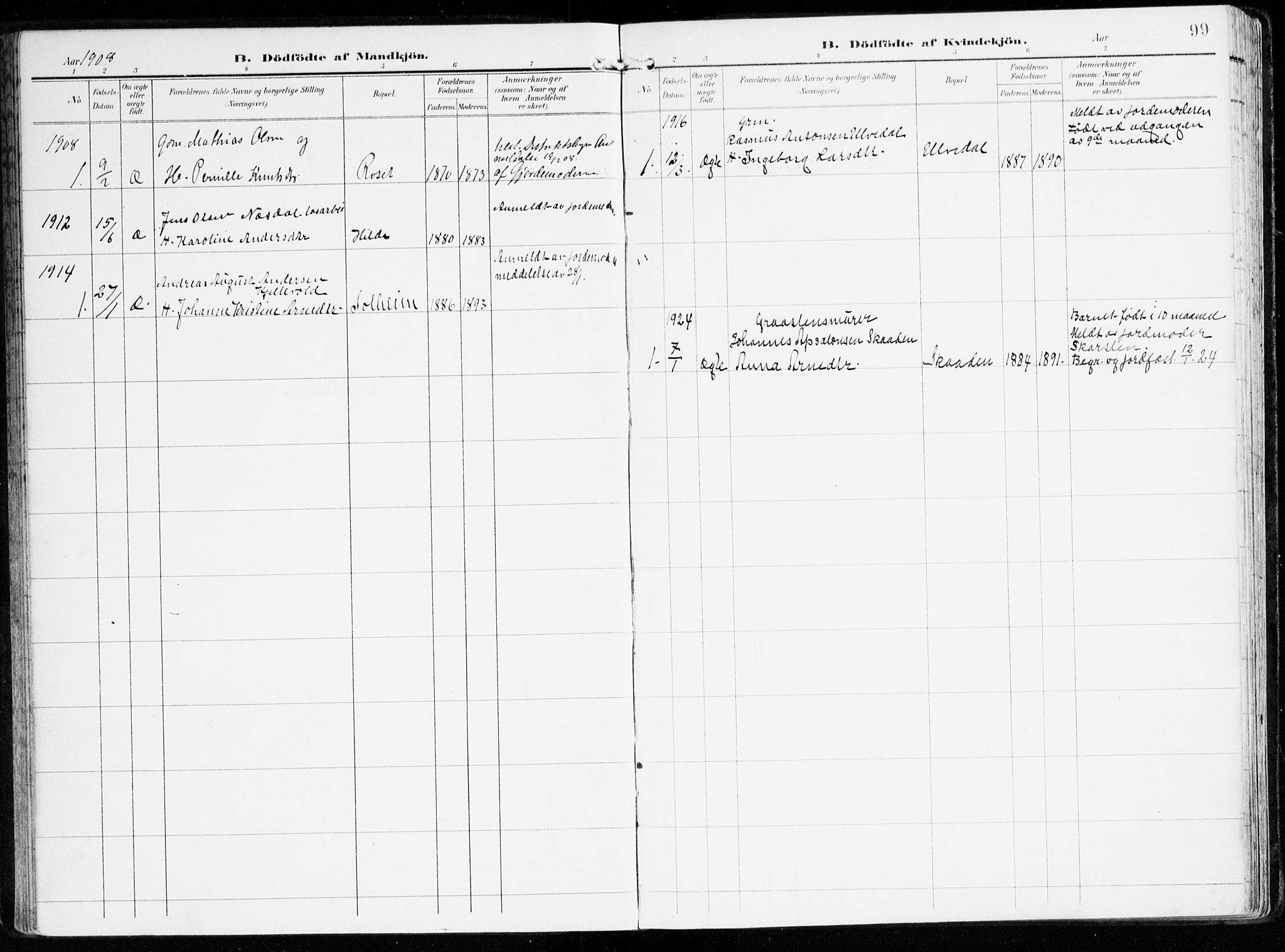 Innvik sokneprestembete, AV/SAB-A-80501: Parish register (official) no. B 2, 1903-1929, p. 99