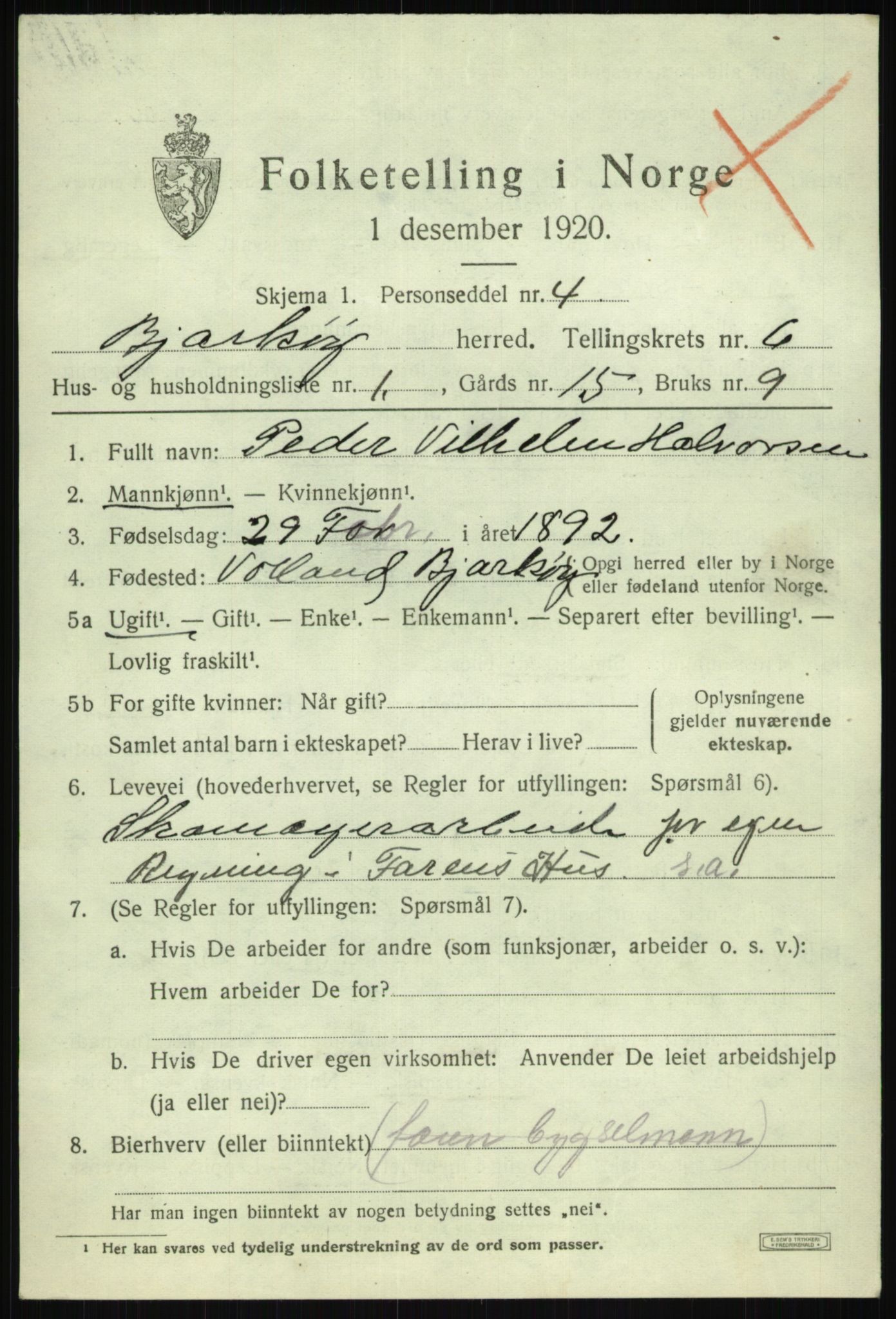 SATØ, 1920 census for Bjarkøy, 1920, p. 2685