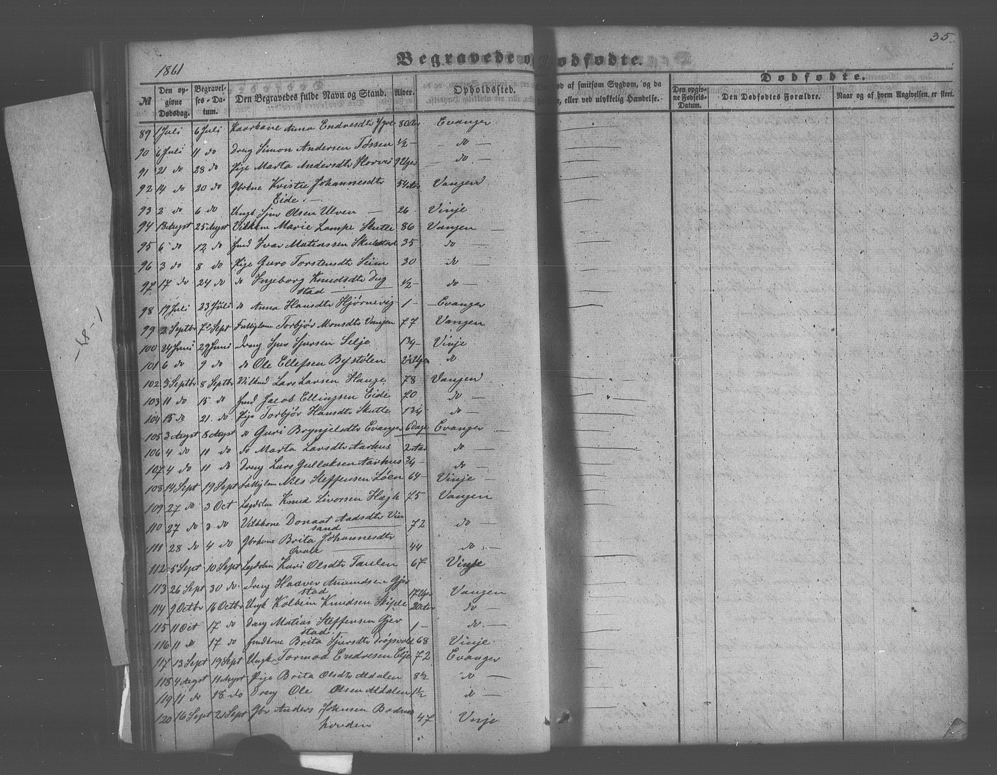 Voss sokneprestembete, SAB/A-79001/H/Haa: Parish register (official) no. A 20, 1855-1886, p. 35