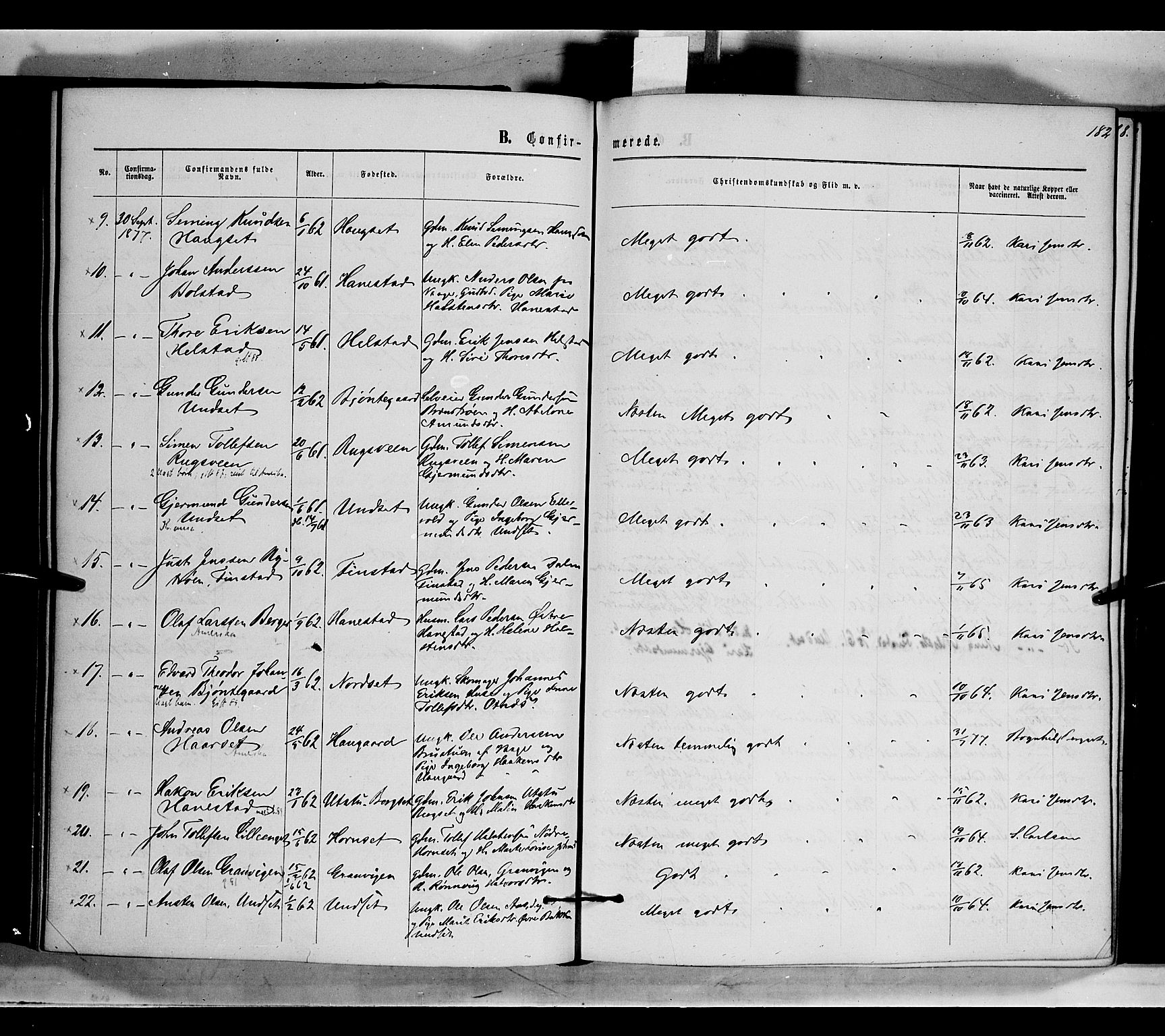 Rendalen prestekontor, AV/SAH-PREST-054/H/Ha/Haa/L0006: Parish register (official) no. 6, 1867-1877, p. 182