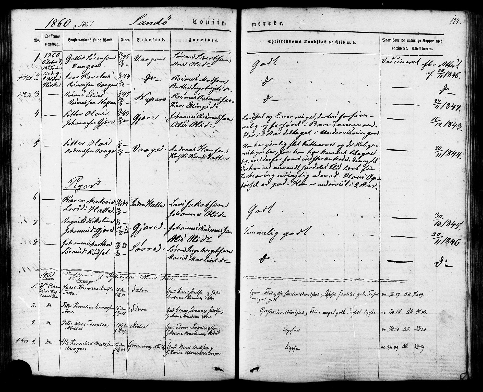 Ministerialprotokoller, klokkerbøker og fødselsregistre - Møre og Romsdal, AV/SAT-A-1454/503/L0034: Parish register (official) no. 503A02, 1841-1884, p. 124