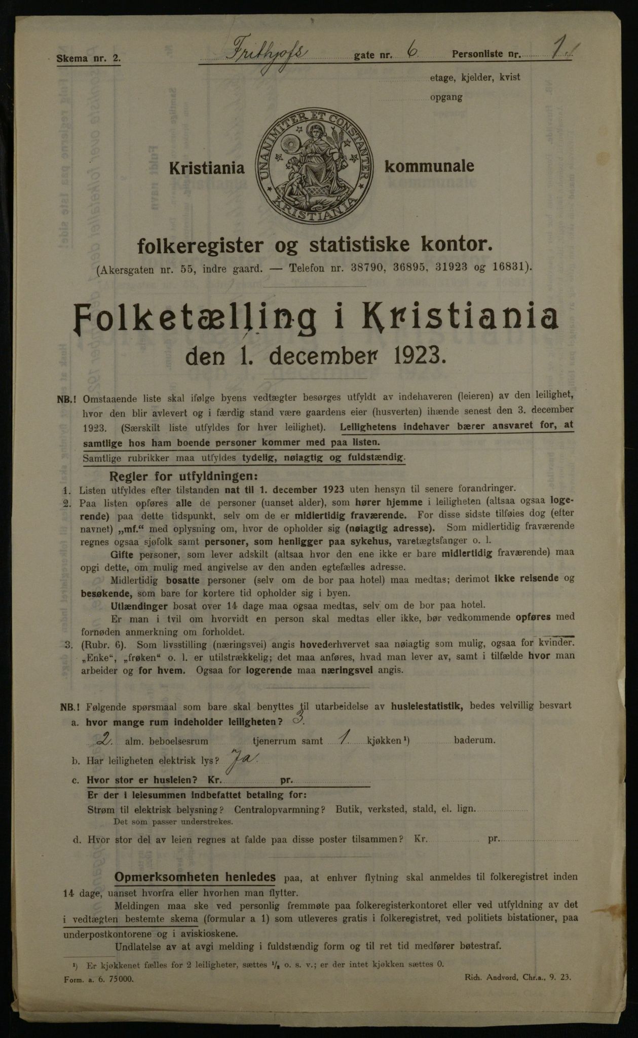 OBA, Municipal Census 1923 for Kristiania, 1923, p. 30152