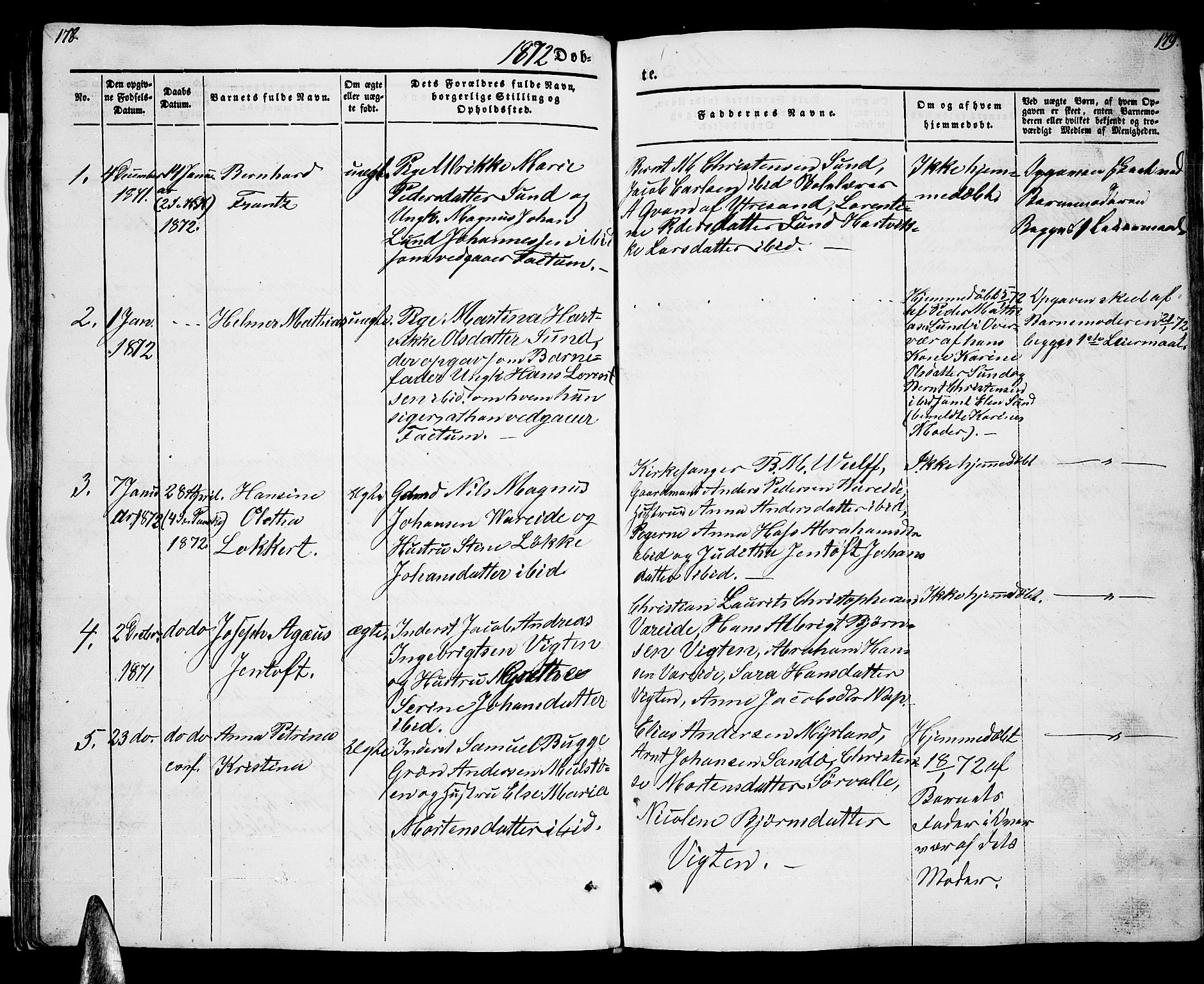 Ministerialprotokoller, klokkerbøker og fødselsregistre - Nordland, AV/SAT-A-1459/885/L1212: Parish register (copy) no. 885C01, 1847-1873, p. 178-179