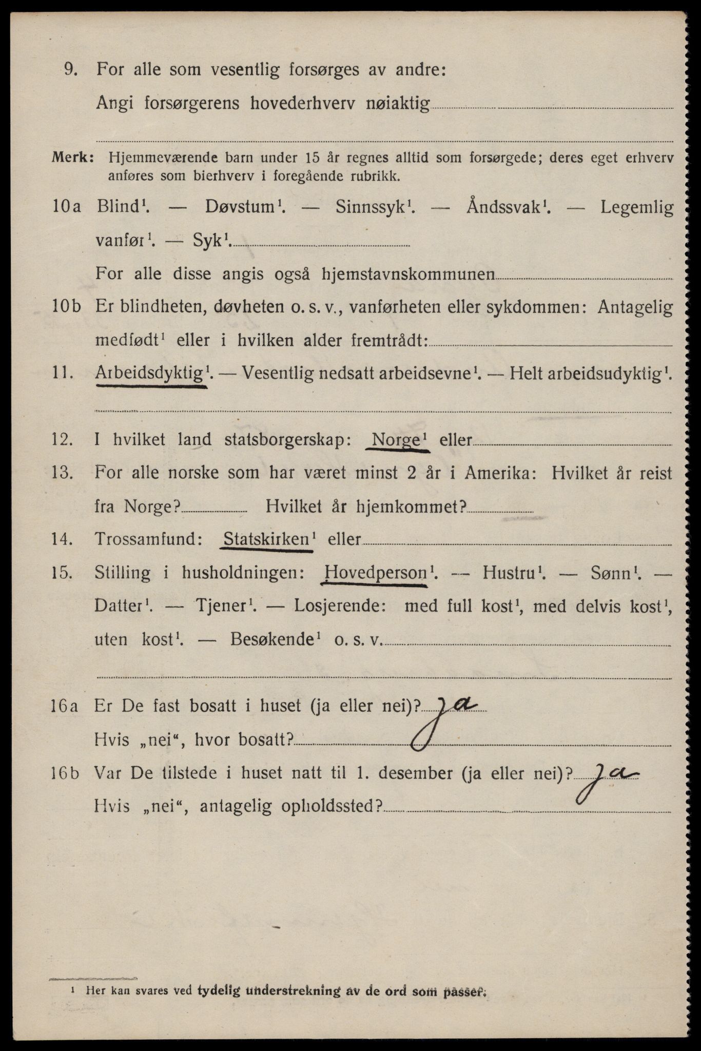 SAST, 1920 census for Ogna, 1920, p. 2448