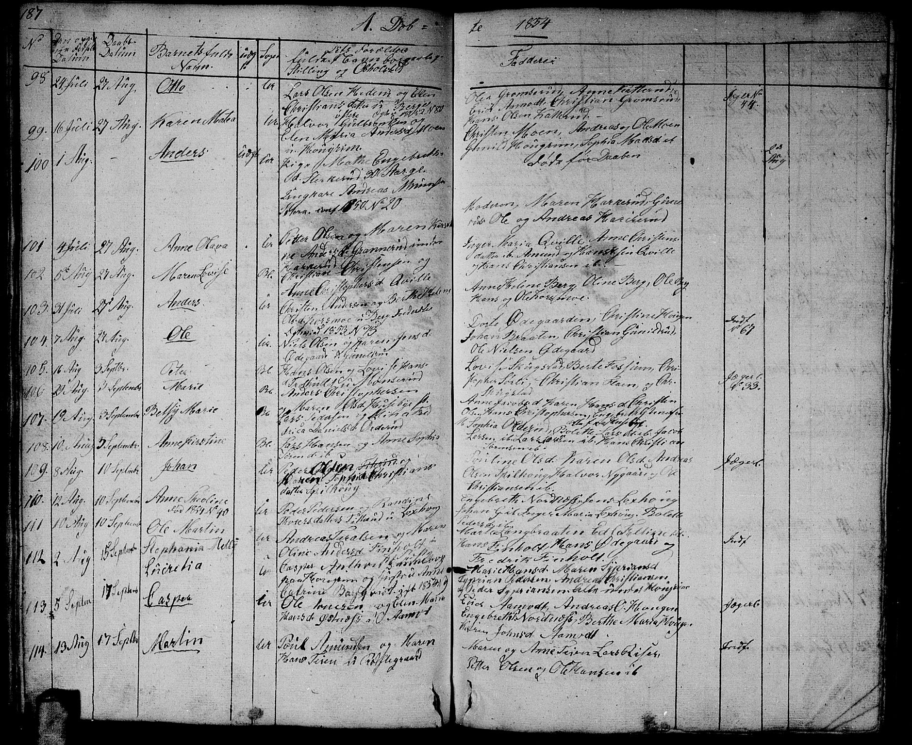 Aurskog prestekontor Kirkebøker, AV/SAO-A-10304a/G/Ga/L0002: Parish register (copy) no. I 2, 1829-1857, p. 187