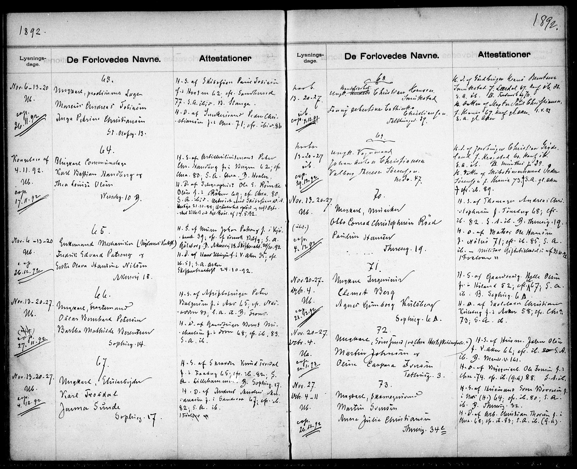 Gamle Aker prestekontor Kirkebøker, AV/SAO-A-10617a/H/L0002: Banns register no. 2, 1890-1900