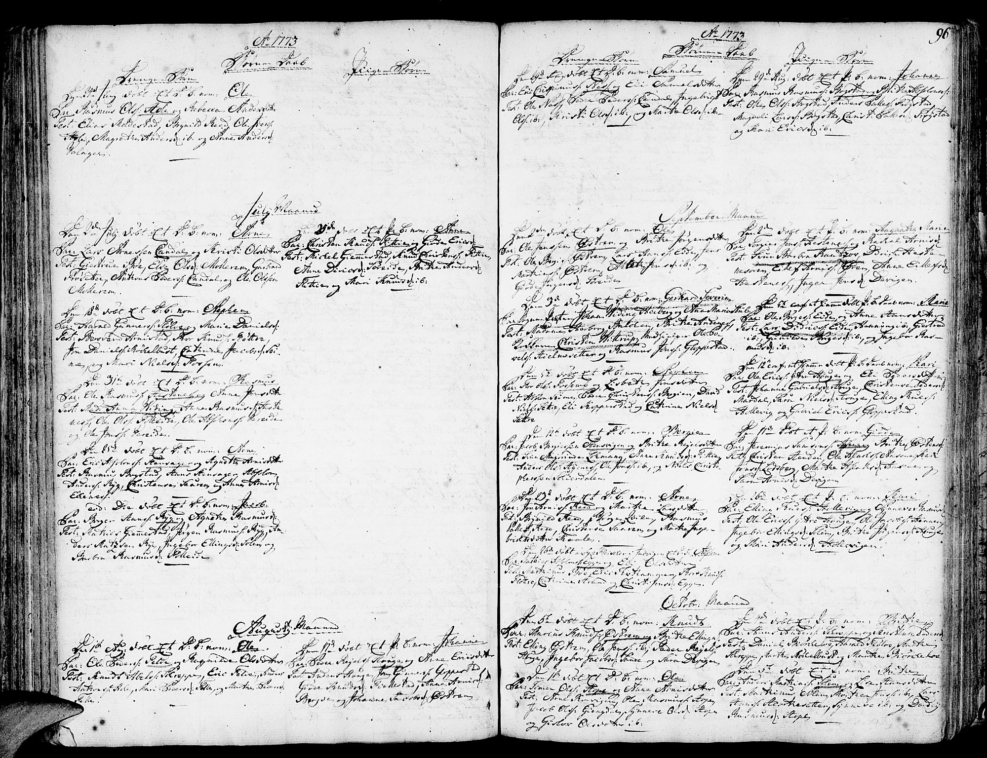 Gloppen sokneprestembete, AV/SAB-A-80101/H/Haa/Haaa/L0004: Parish register (official) no. A 4, 1758-1784, p. 96