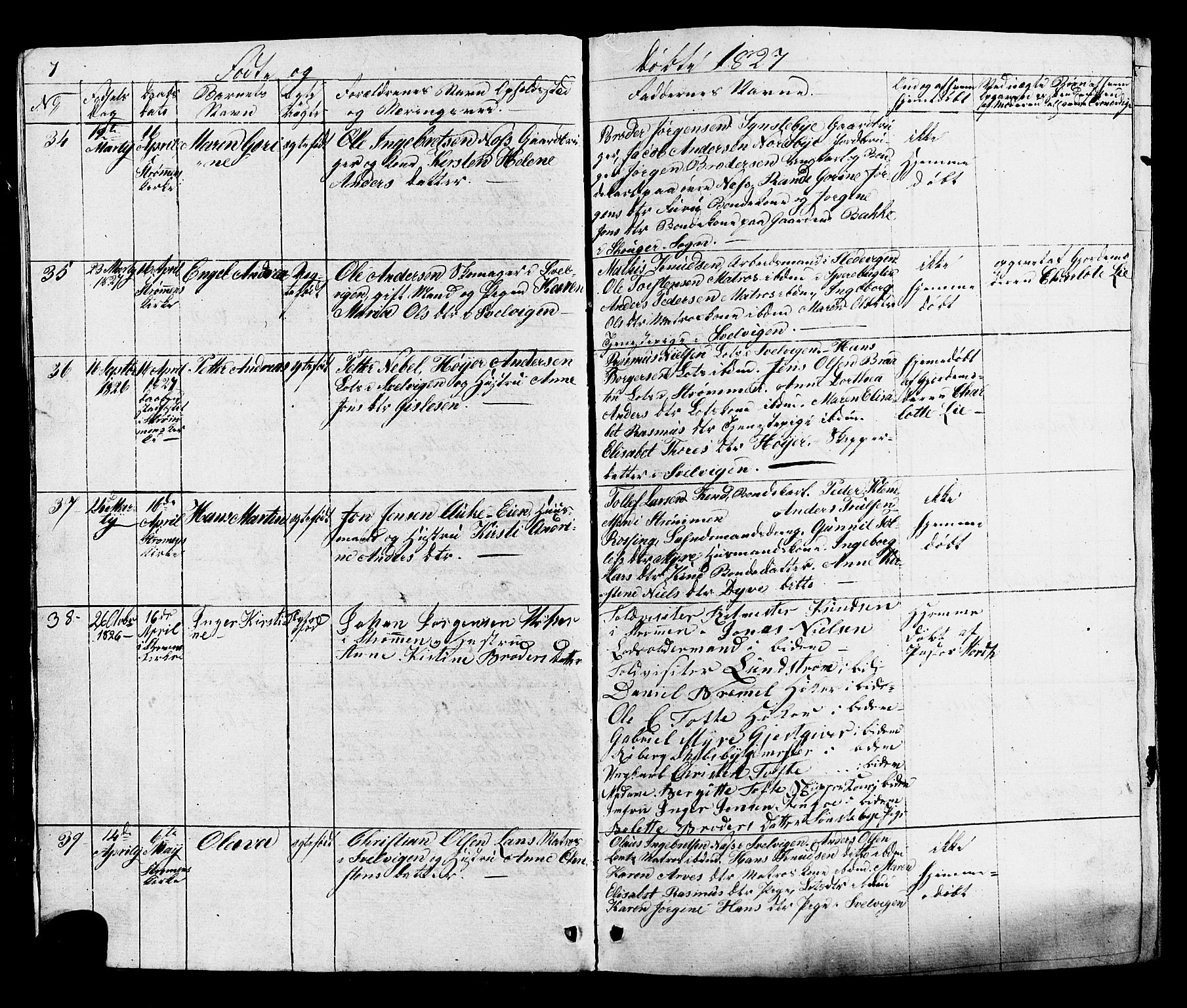 Hurum kirkebøker, AV/SAKO-A-229/G/Ga/L0002: Parish register (copy) no. I 2, 1827-1857, p. 7