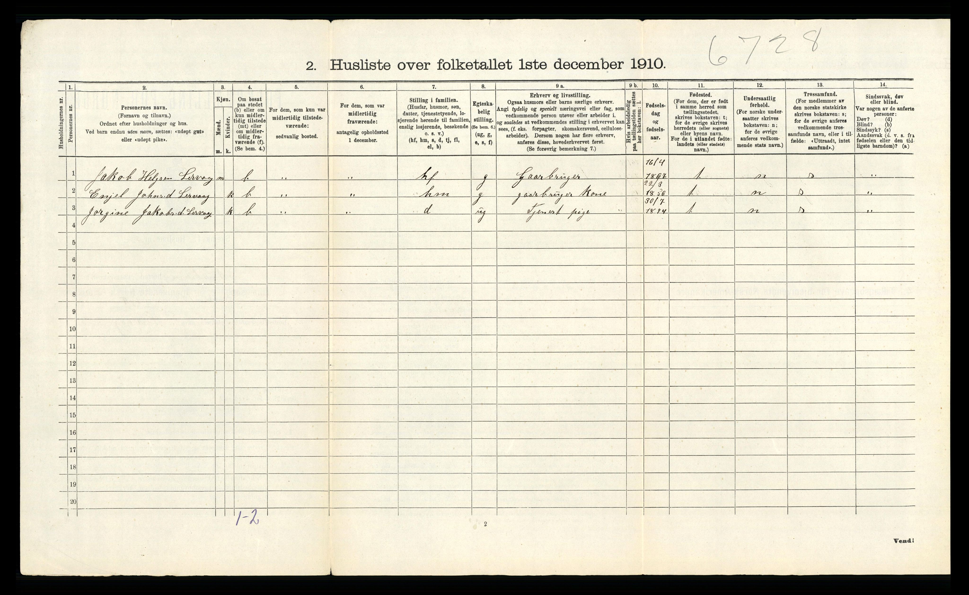 RA, 1910 census for Austrheim, 1910, p. 47