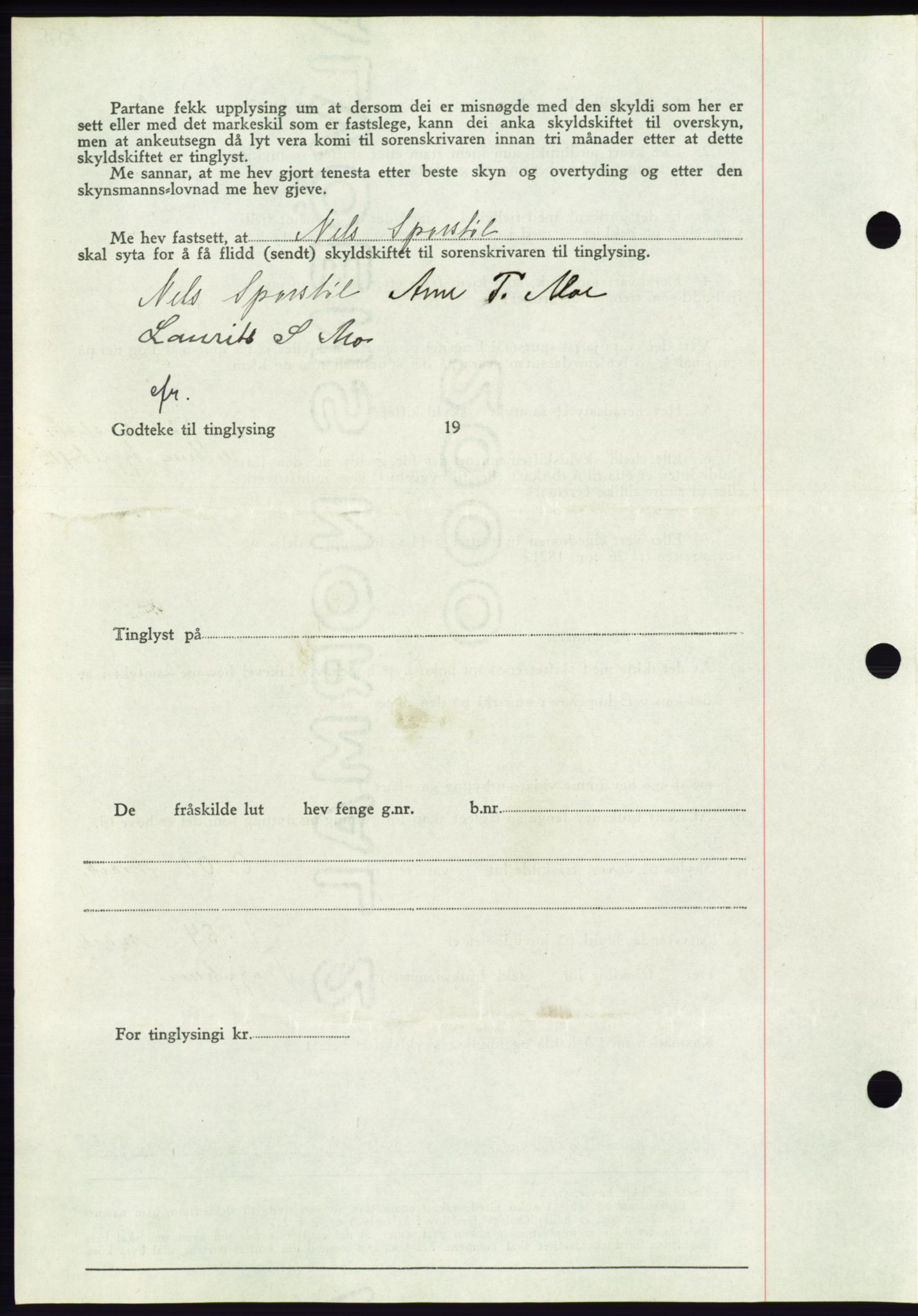 Søre Sunnmøre sorenskriveri, AV/SAT-A-4122/1/2/2C/L0068: Mortgage book no. 62, 1939-1939, Diary no: : 1126/1939