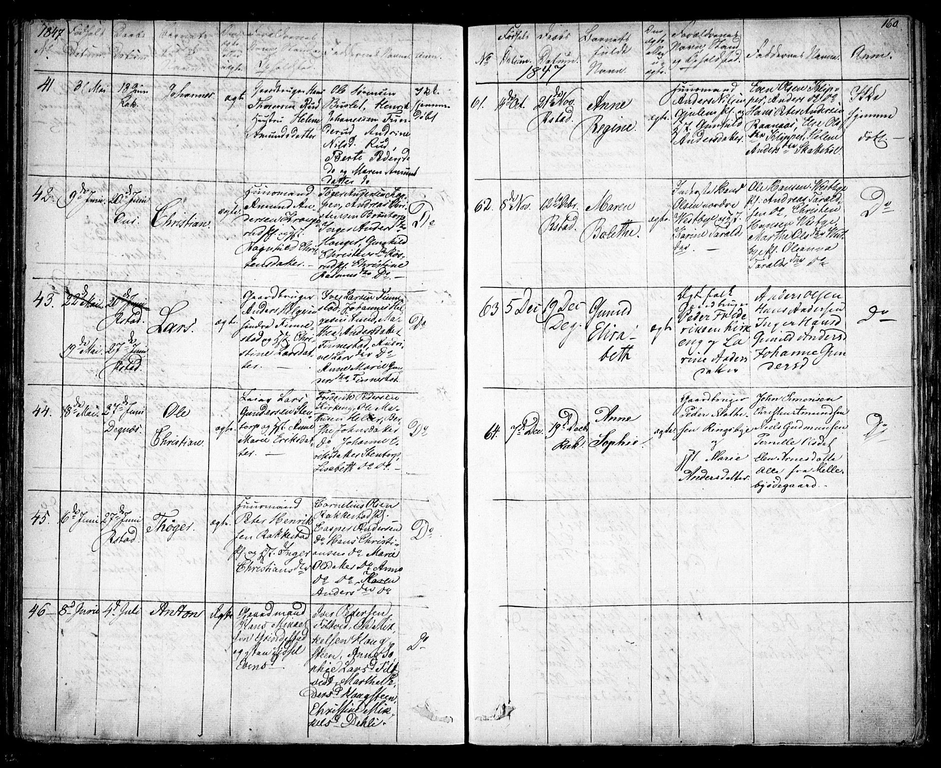 Rakkestad prestekontor Kirkebøker, SAO/A-2008/F/Fa/L0008: Parish register (official) no. I 8, 1842-1849, p. 159-160