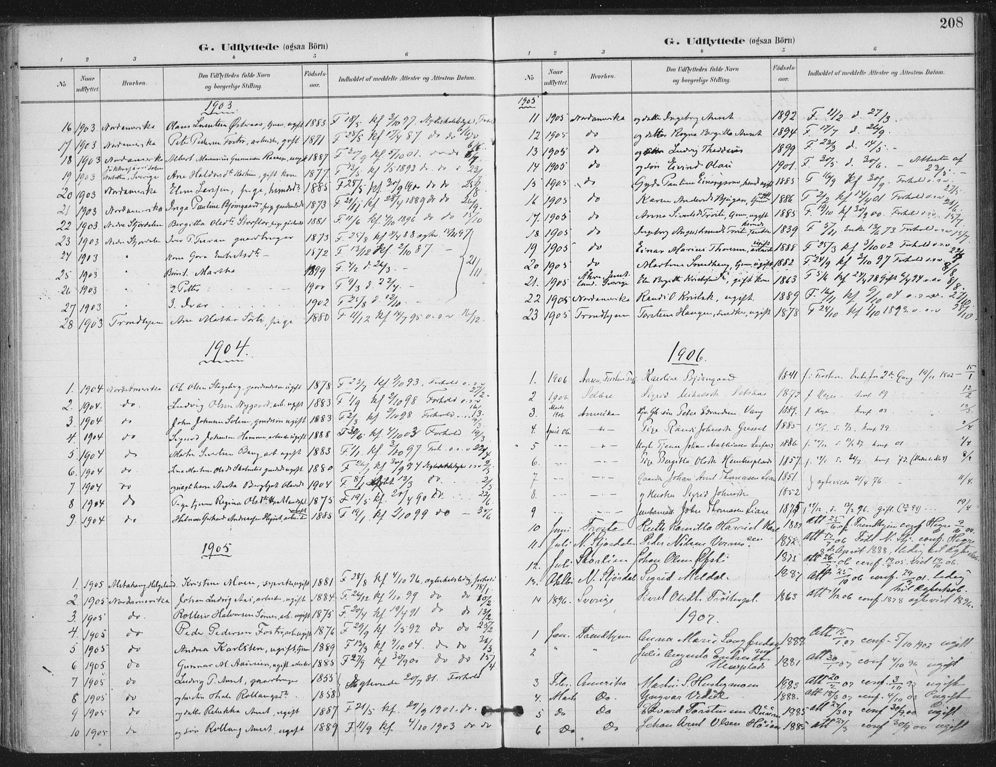 Ministerialprotokoller, klokkerbøker og fødselsregistre - Nord-Trøndelag, SAT/A-1458/703/L0031: Parish register (official) no. 703A04, 1893-1914, p. 208