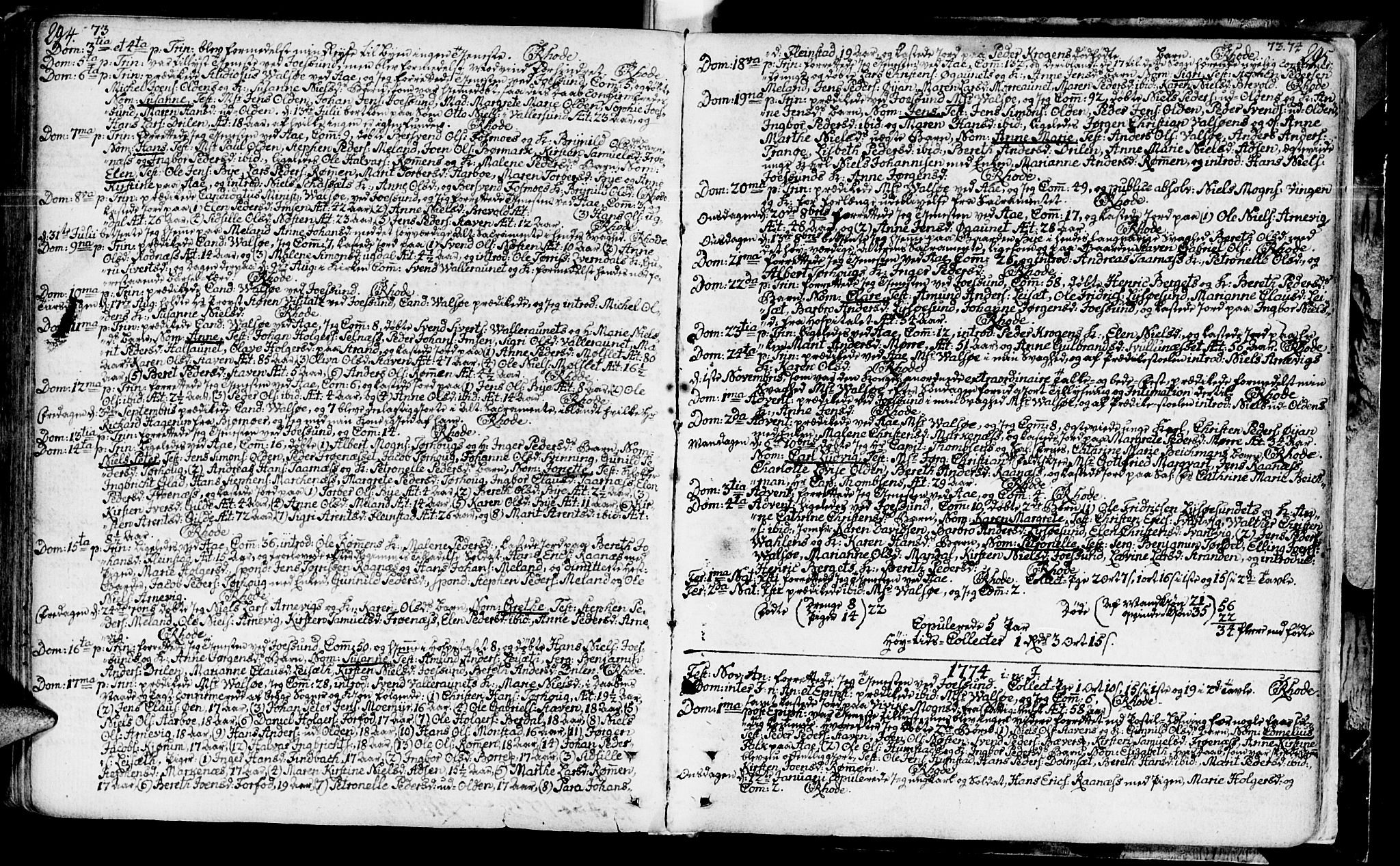 Ministerialprotokoller, klokkerbøker og fødselsregistre - Sør-Trøndelag, SAT/A-1456/655/L0672: Parish register (official) no. 655A01, 1750-1779, p. 294-295