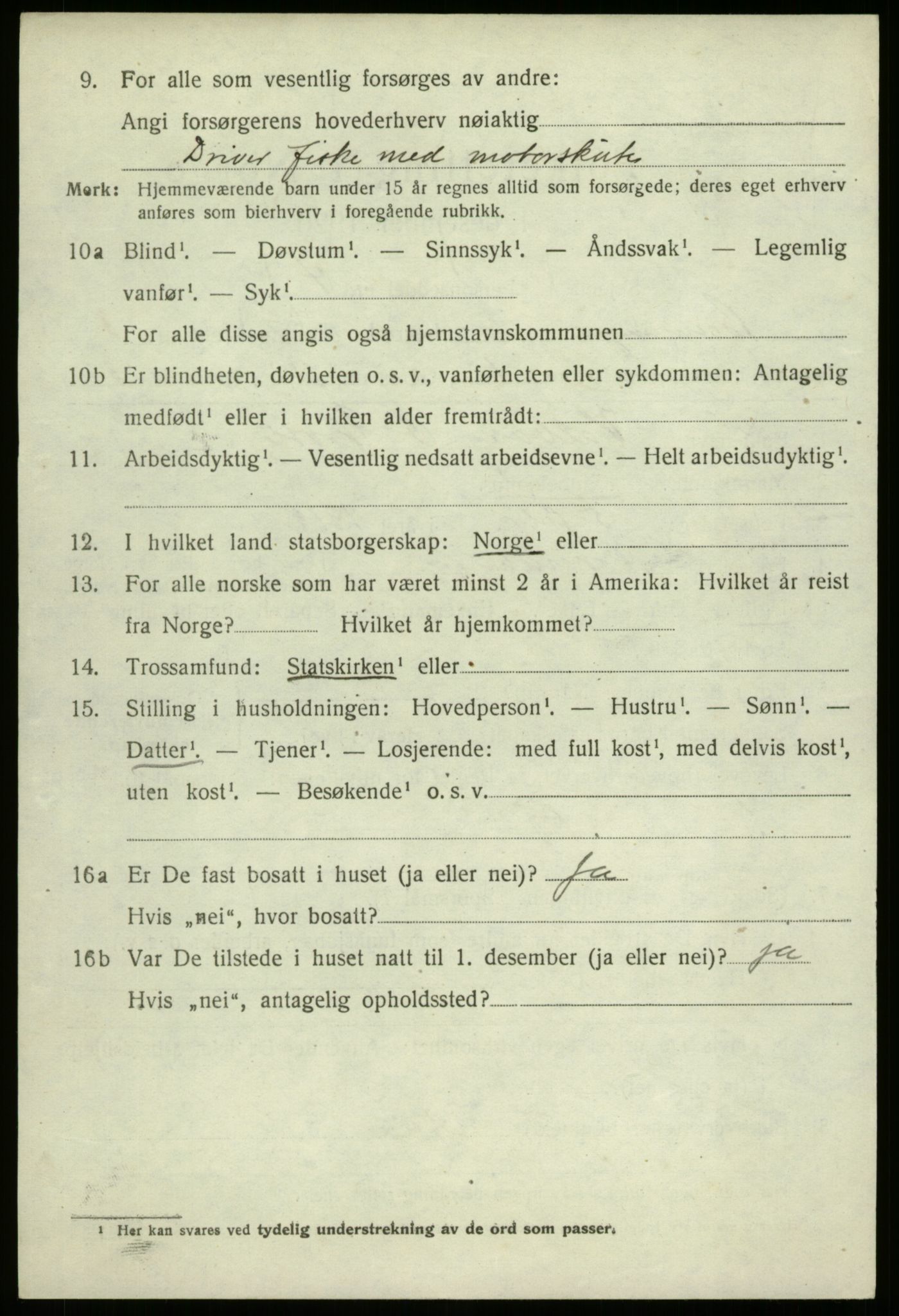 SAB, 1920 census for Bremanger, 1920, p. 2357