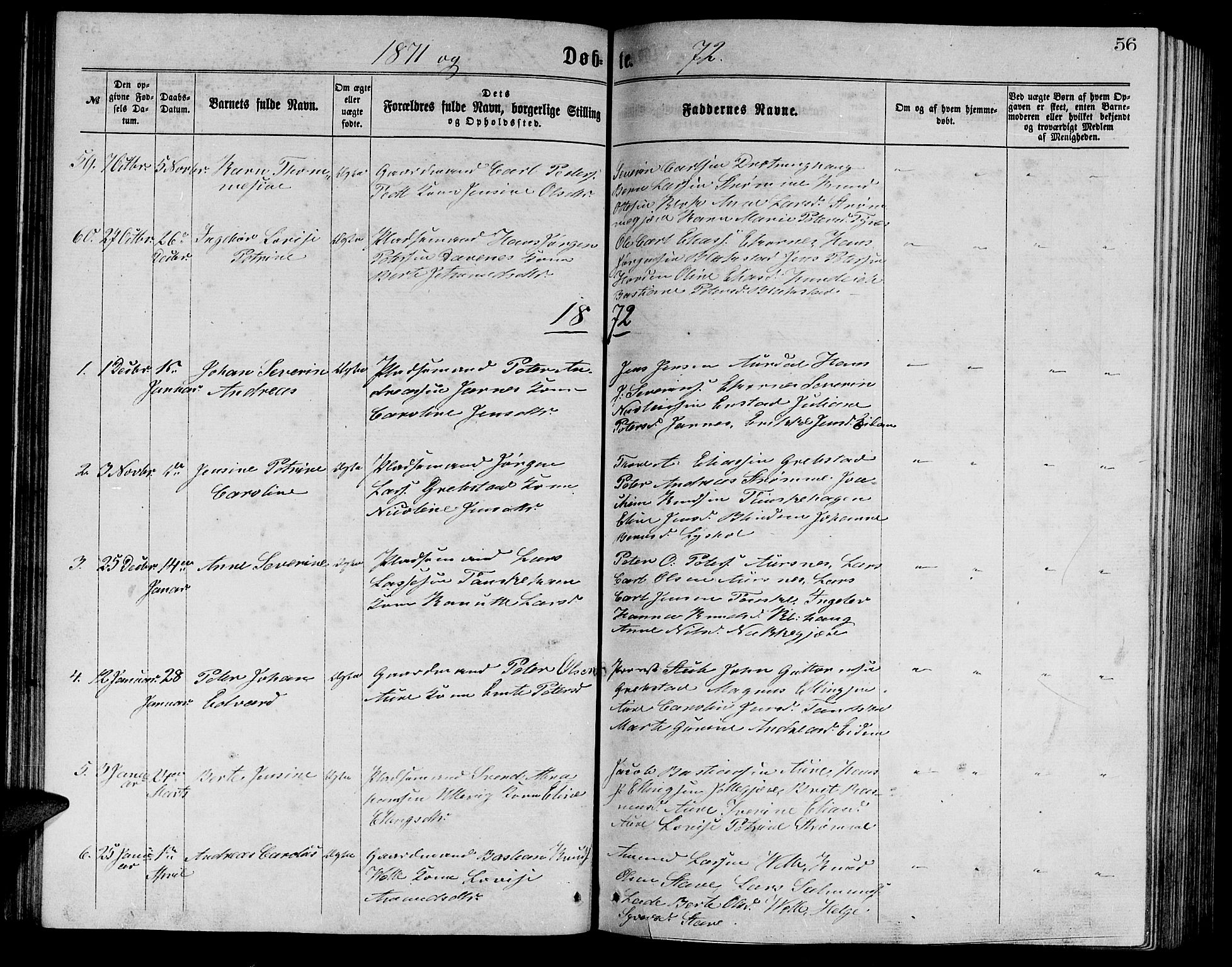 Ministerialprotokoller, klokkerbøker og fødselsregistre - Møre og Romsdal, AV/SAT-A-1454/523/L0338: Parish register (copy) no. 523C01, 1865-1877, p. 56