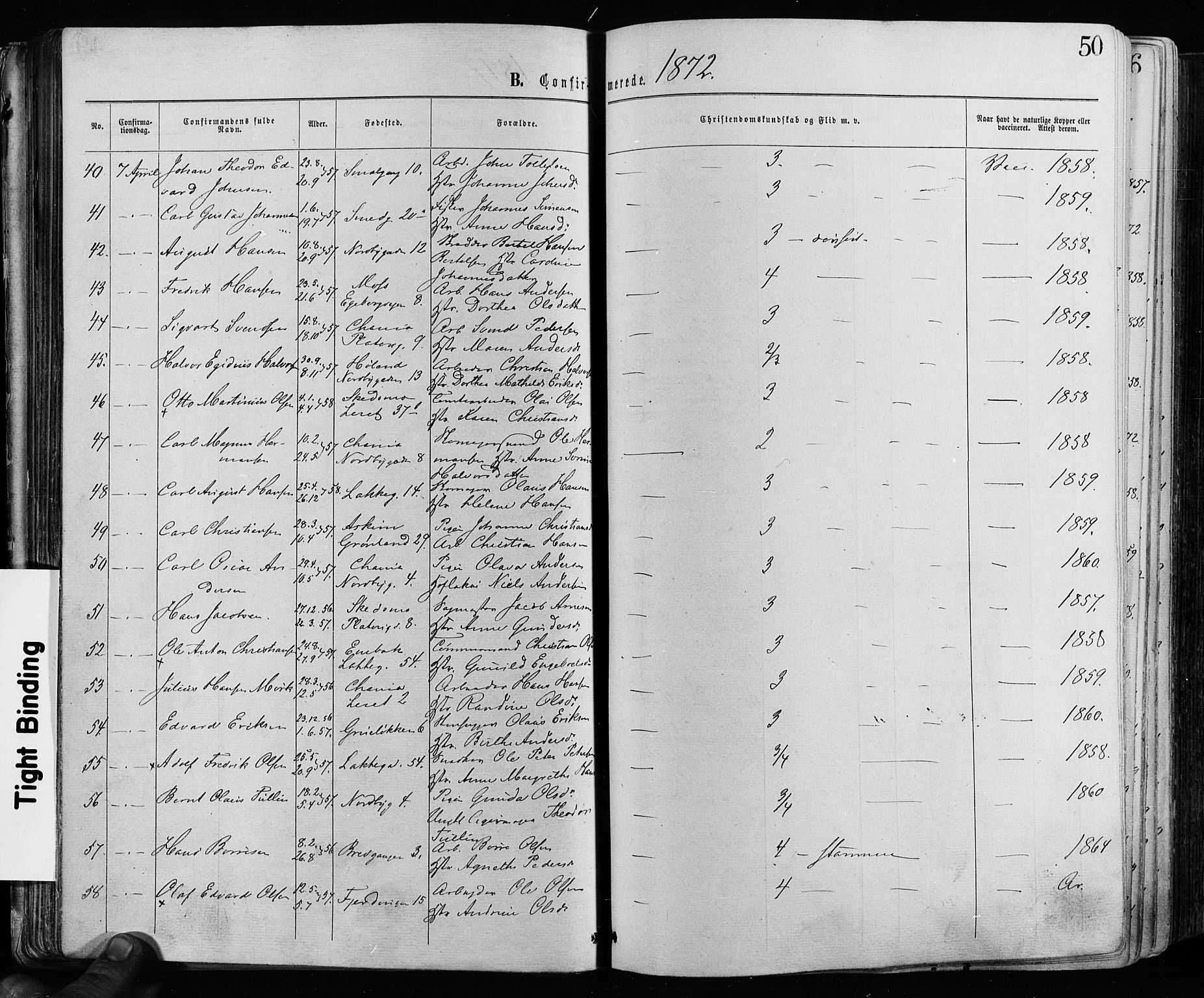 Grønland prestekontor Kirkebøker, AV/SAO-A-10848/F/Fa/L0005: Parish register (official) no. 5, 1869-1880, p. 50