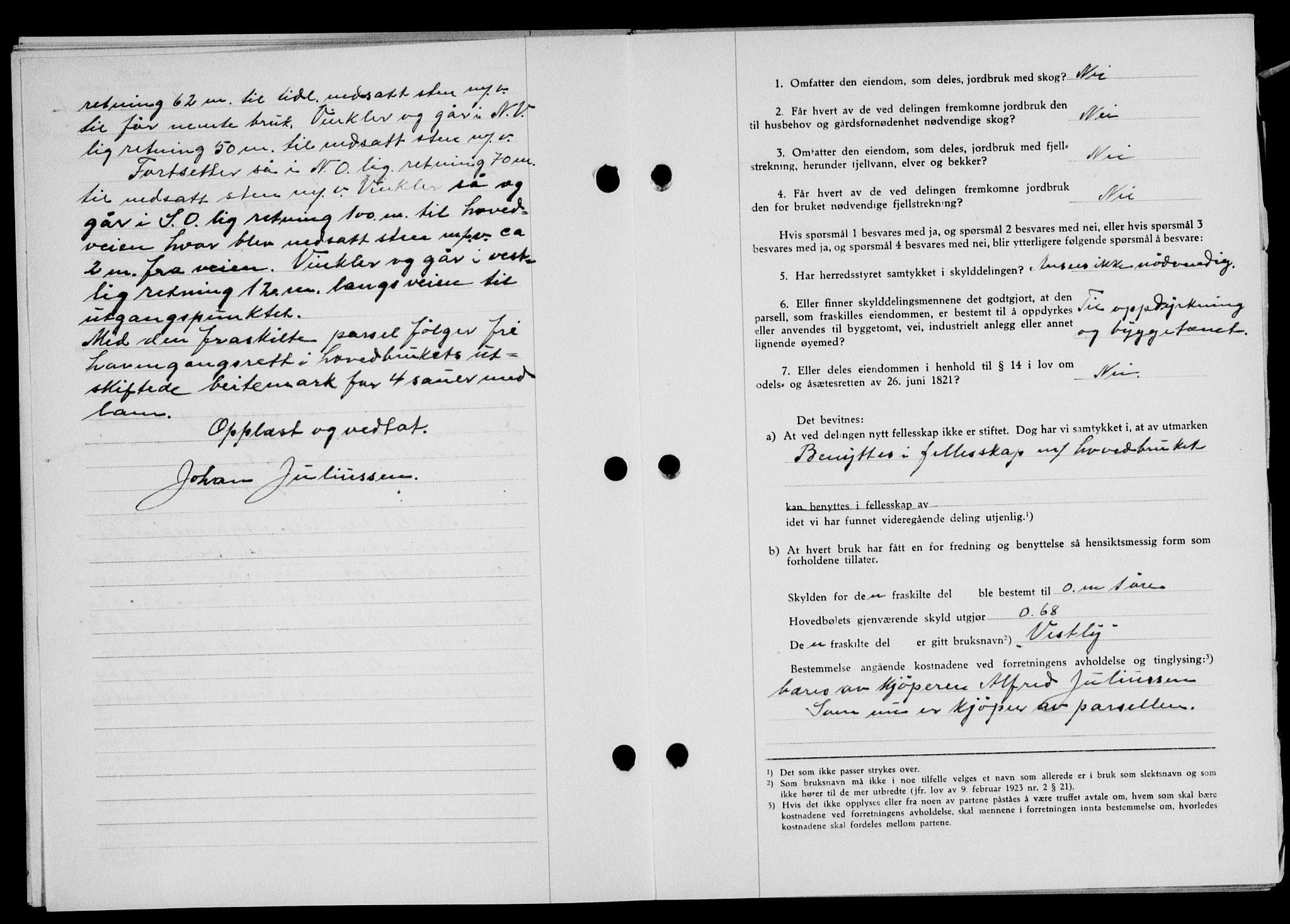 Lofoten sorenskriveri, SAT/A-0017/1/2/2C/L0013a: Mortgage book no. 13a, 1944-1946, Diary no: : 1024/1945