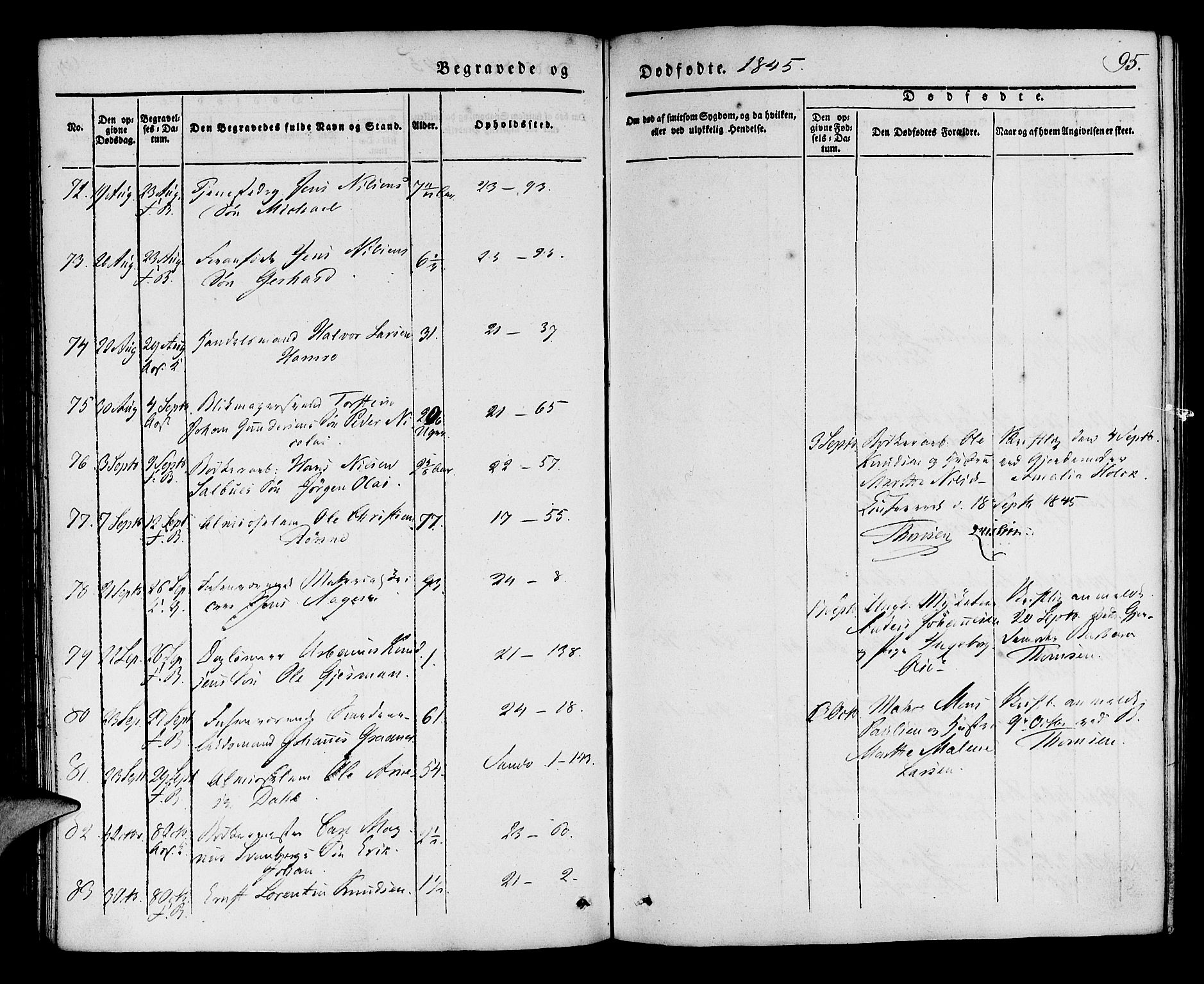 Korskirken sokneprestembete, AV/SAB-A-76101/H/Haa/L0043: Parish register (official) no. E 1, 1834-1848, p. 95