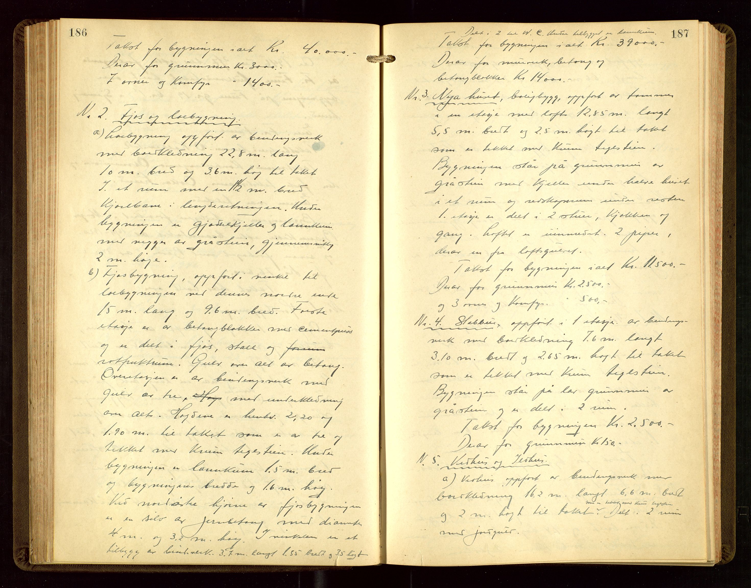 Nedstrand lensmannskontor, AV/SAST-A-100236/Goa/L0002: "Brandtakstprotokoll for lensmannen i Nedstrand", 1922-1955, p. 186-187