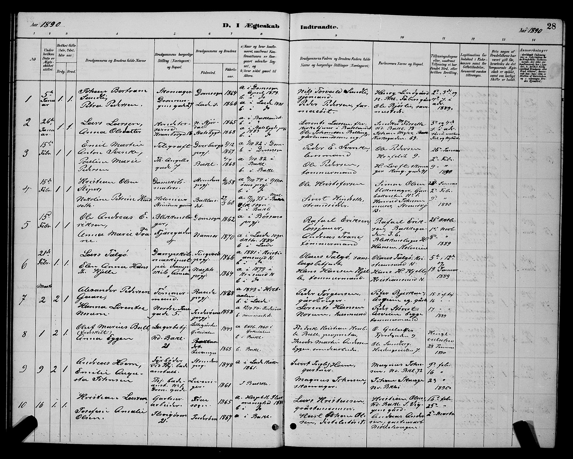 Ministerialprotokoller, klokkerbøker og fødselsregistre - Sør-Trøndelag, SAT/A-1456/604/L0223: Parish register (copy) no. 604C06, 1886-1897, p. 28