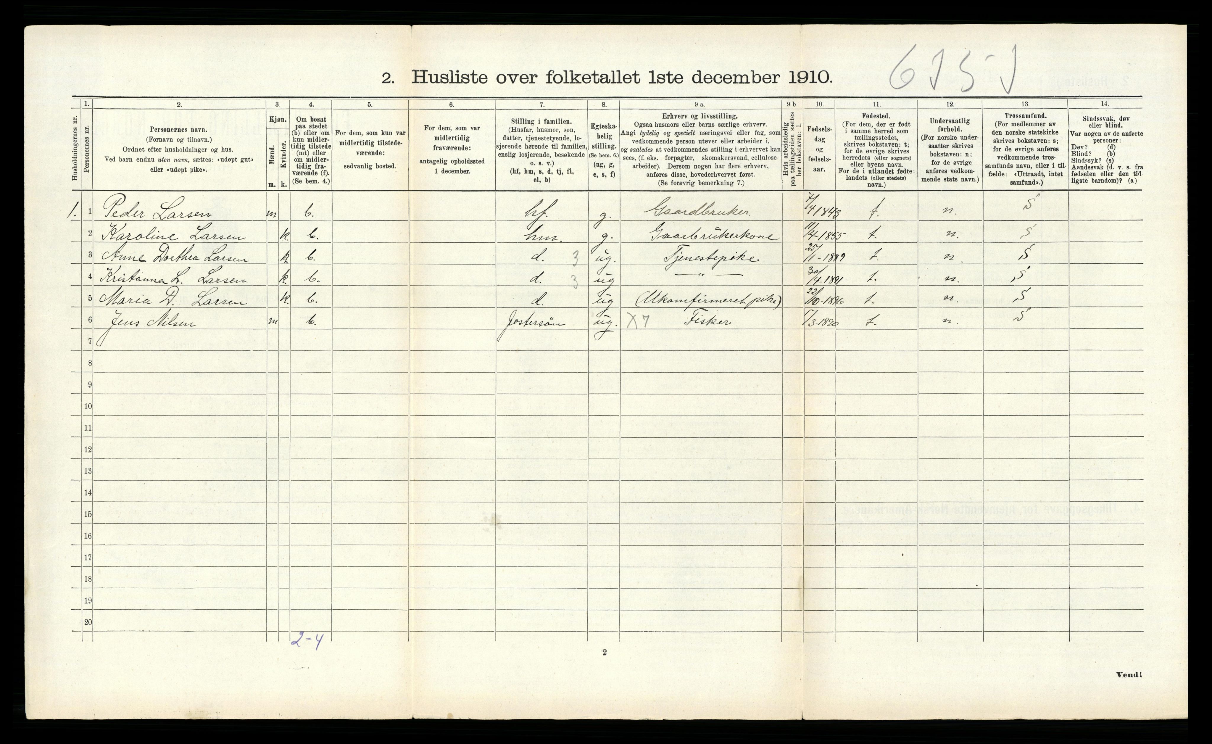 RA, 1910 census for Saltdal, 1910, p. 472