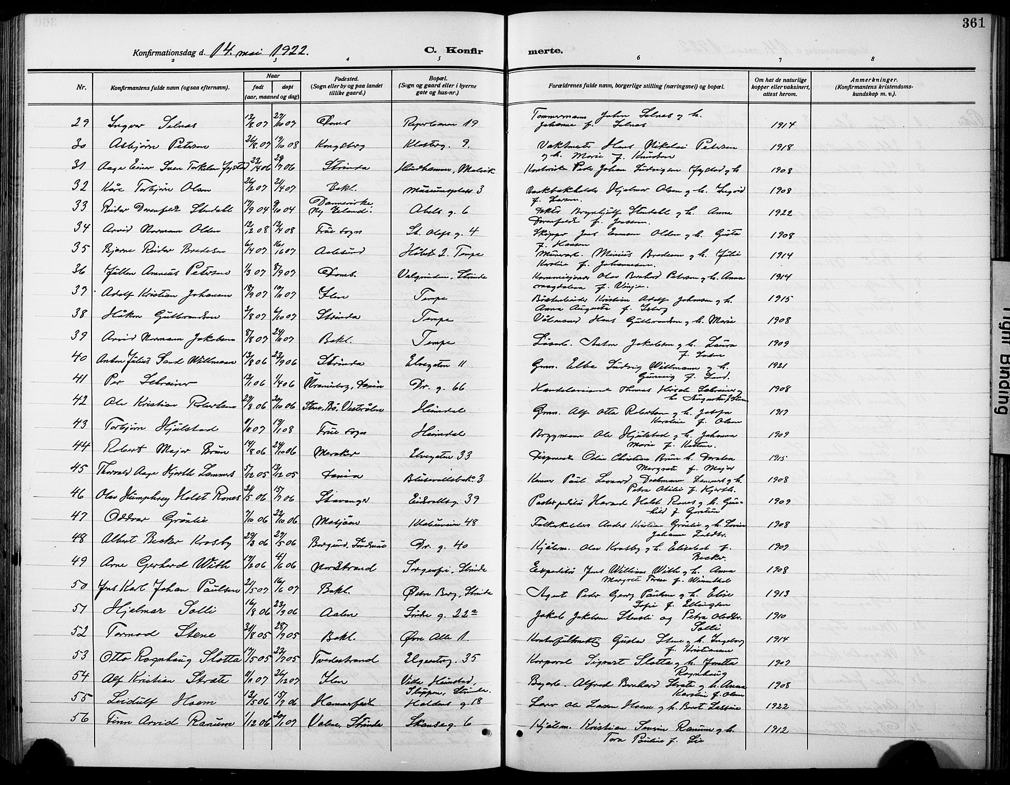 Ministerialprotokoller, klokkerbøker og fødselsregistre - Sør-Trøndelag, SAT/A-1456/601/L0096: Parish register (copy) no. 601C14, 1911-1931, p. 361