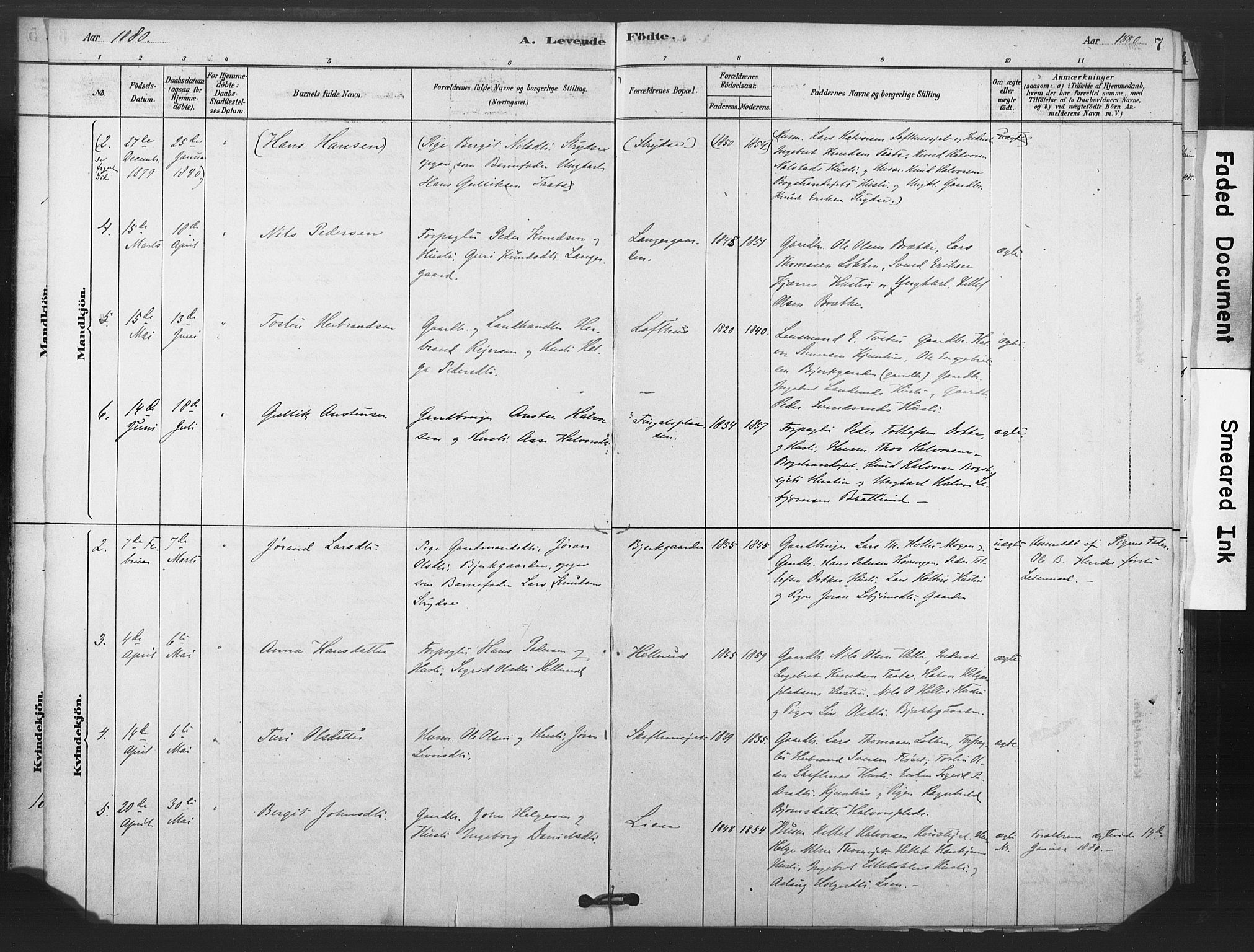 Rollag kirkebøker, AV/SAKO-A-240/F/Fb/L0001: Parish register (official) no. II 1, 1878-1899, p. 7