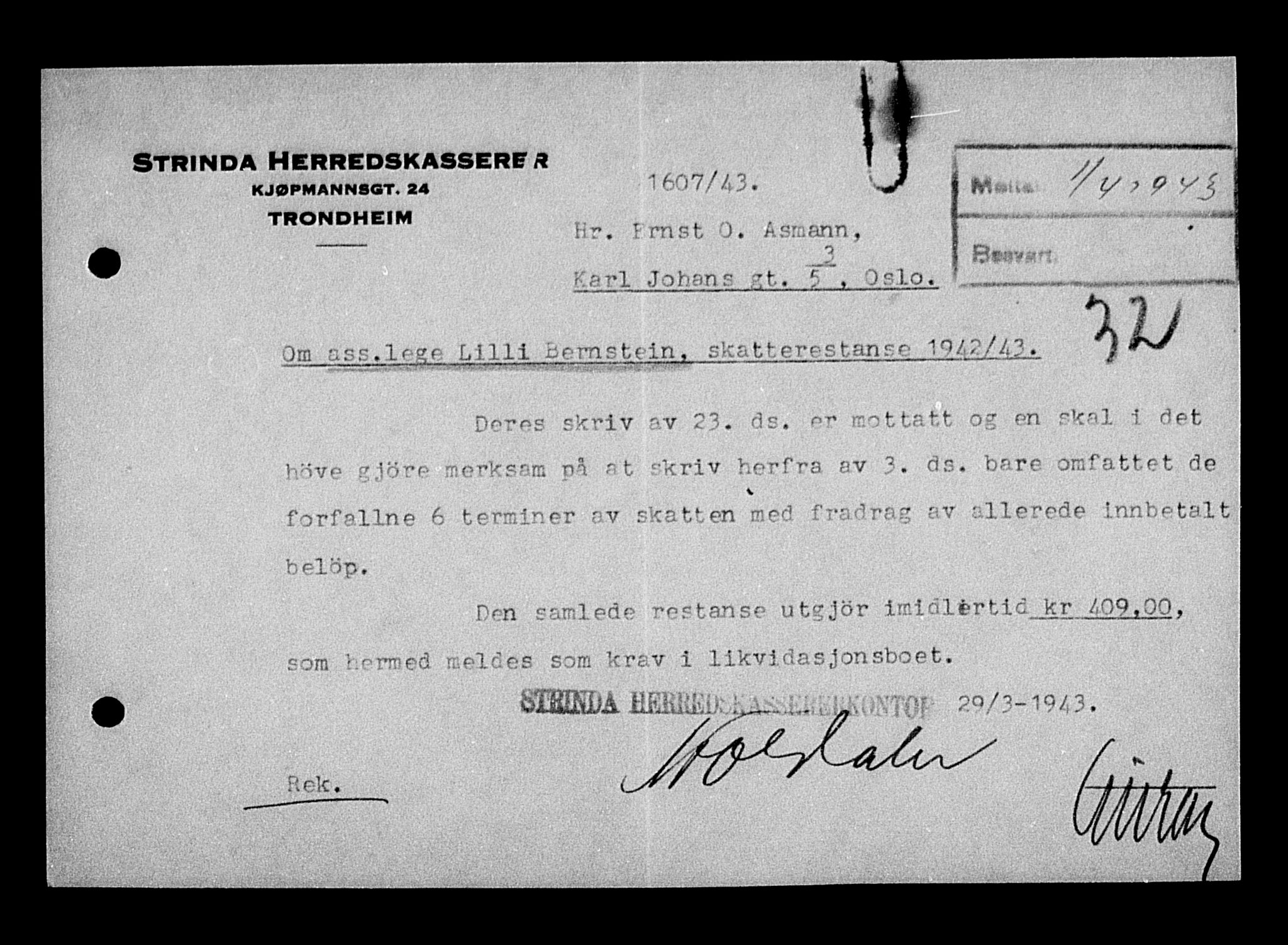 Justisdepartementet, Tilbakeføringskontoret for inndratte formuer, AV/RA-S-1564/H/Hc/Hcc/L0922: --, 1945-1947, p. 43