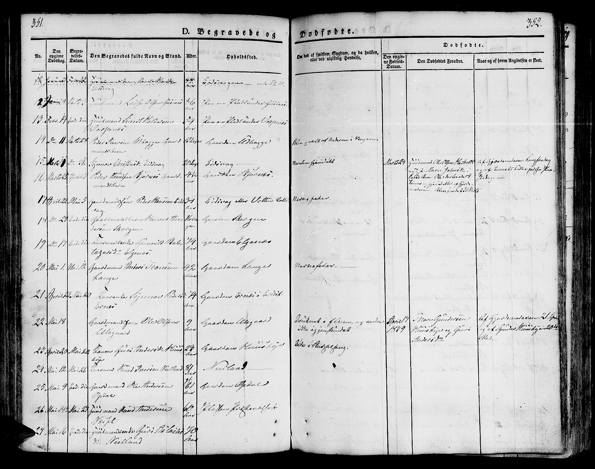 Ministerialprotokoller, klokkerbøker og fødselsregistre - Møre og Romsdal, SAT/A-1454/551/L0624: Parish register (official) no. 551A04, 1831-1845, p. 351-352