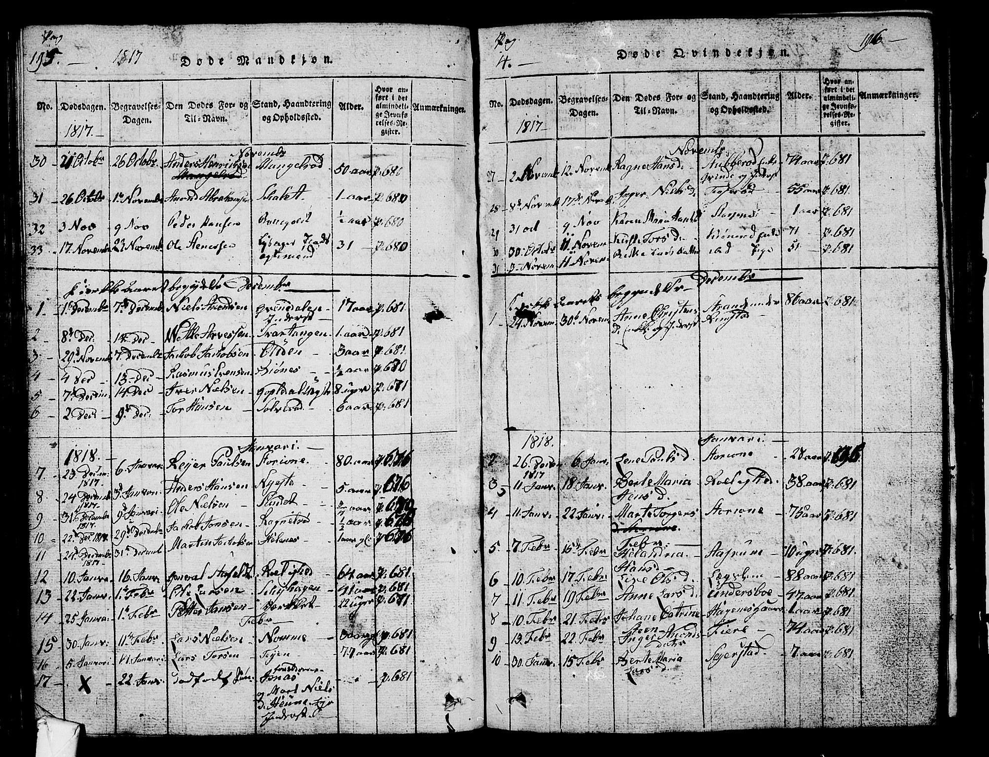 Hedrum kirkebøker, AV/SAKO-A-344/G/Ga/L0003: Parish register (copy) no. I 3, 1817-1835, p. 195-196