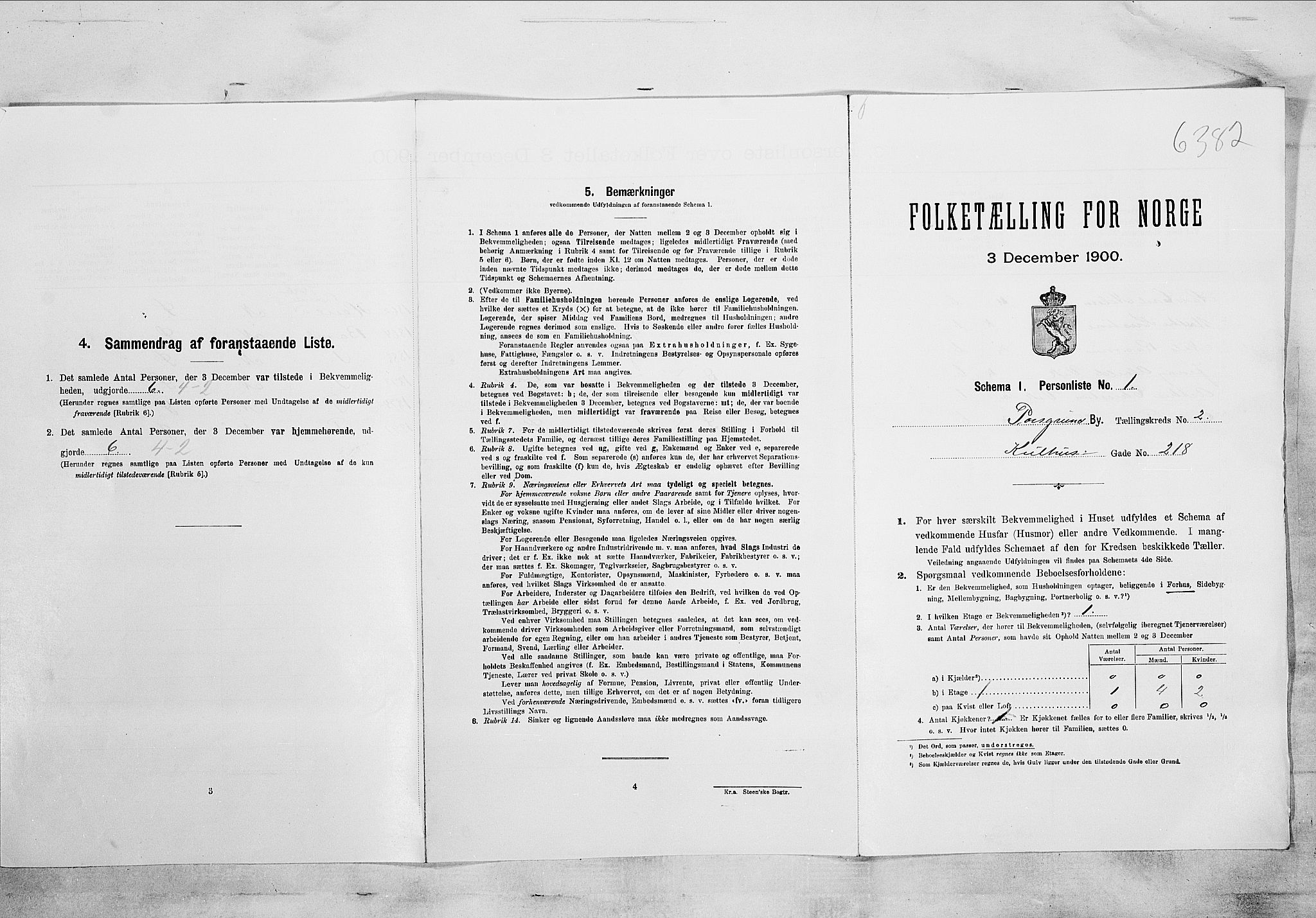 SAKO, 1900 census for Porsgrunn, 1900, p. 184