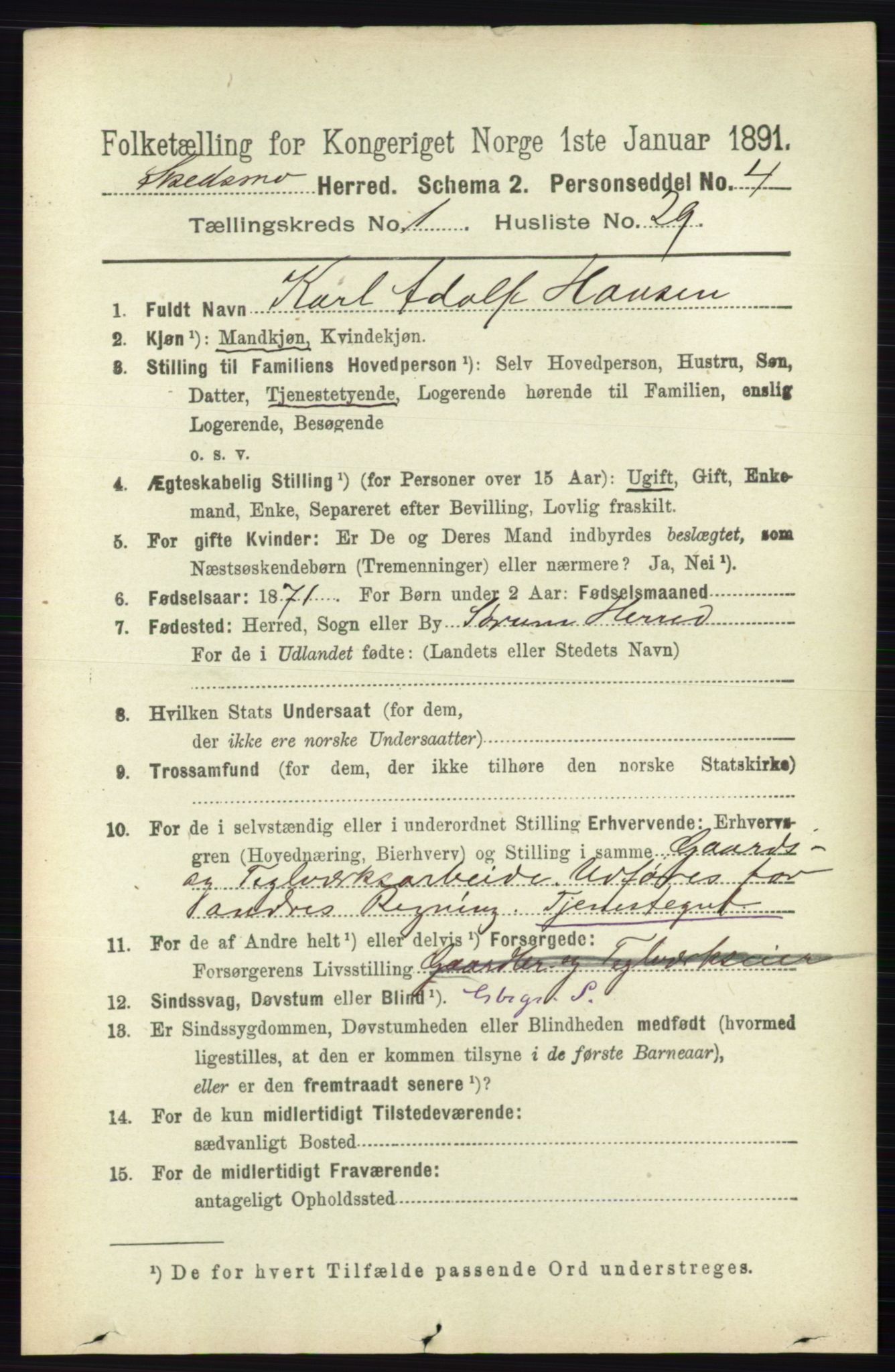 RA, 1891 census for 0231 Skedsmo, 1891, p. 266