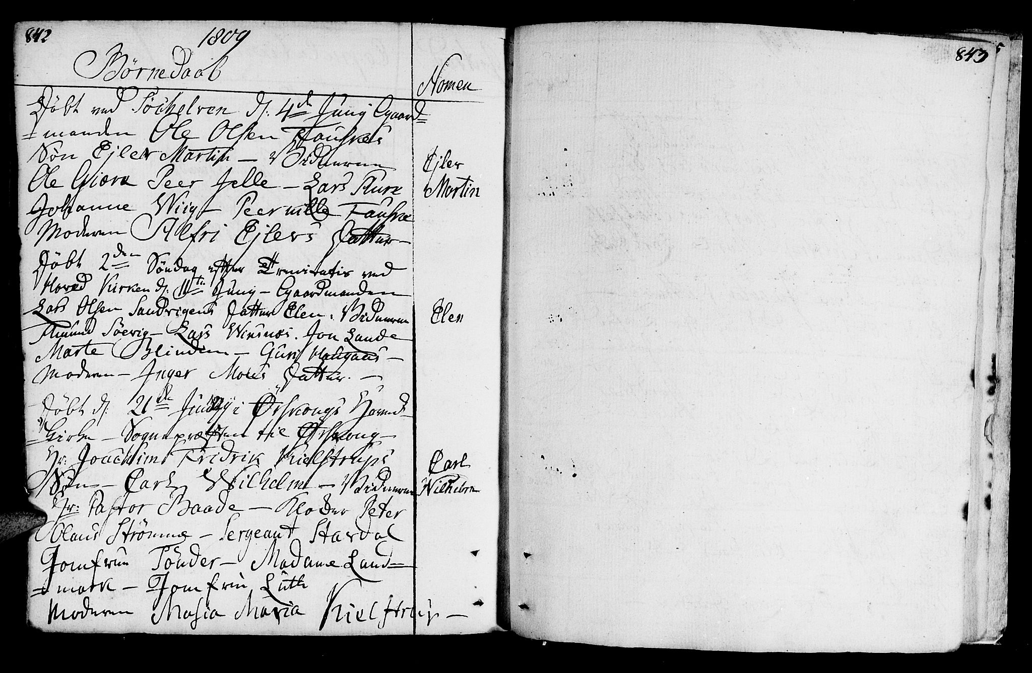 Ministerialprotokoller, klokkerbøker og fødselsregistre - Møre og Romsdal, AV/SAT-A-1454/522/L0308: Parish register (official) no. 522A03, 1773-1809, p. 842-843