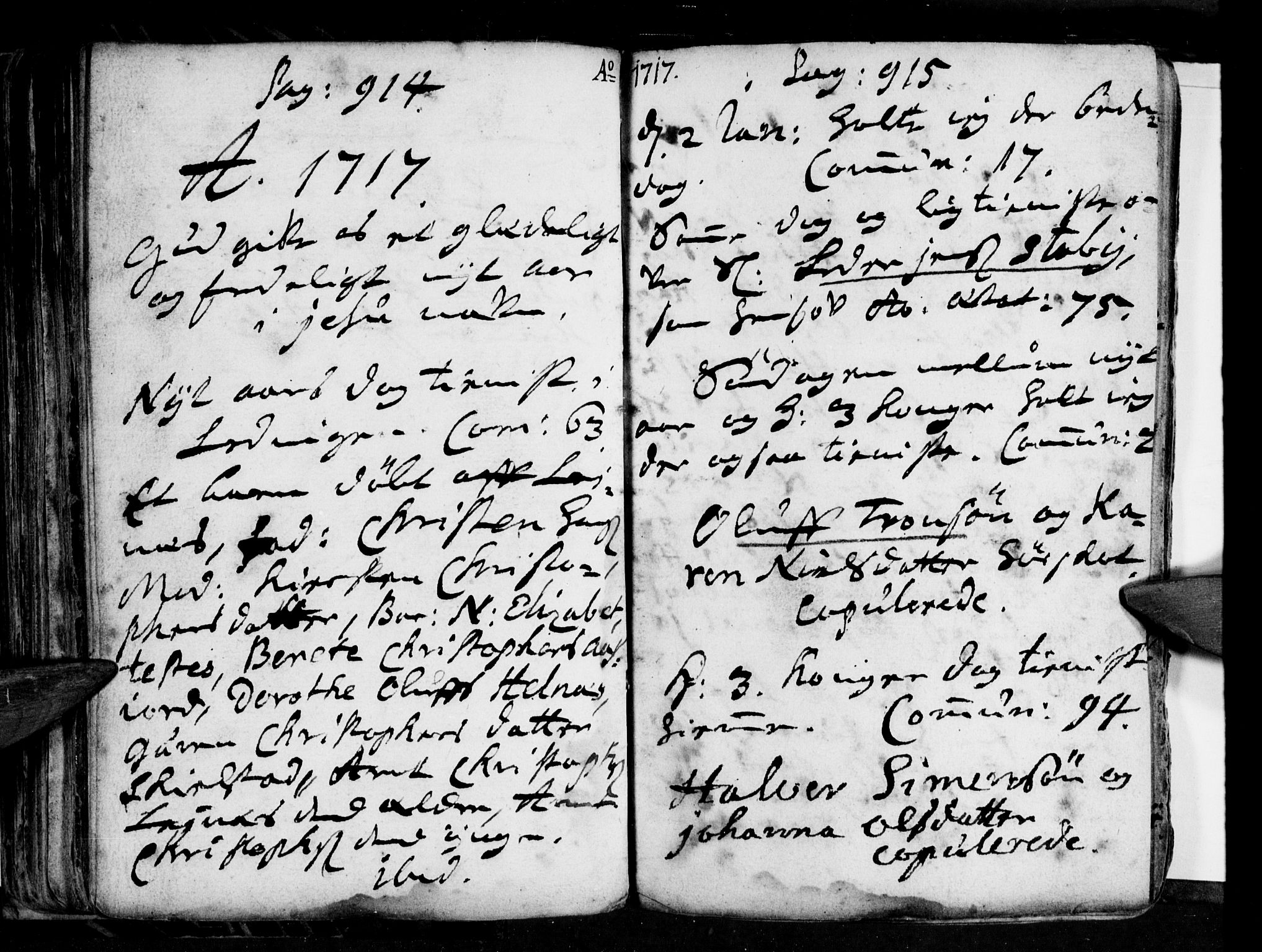 Ministerialprotokoller, klokkerbøker og fødselsregistre - Nordland, AV/SAT-A-1459/855/L0794: Parish register (official) no. 855A02, 1713-1727, p. 914-915