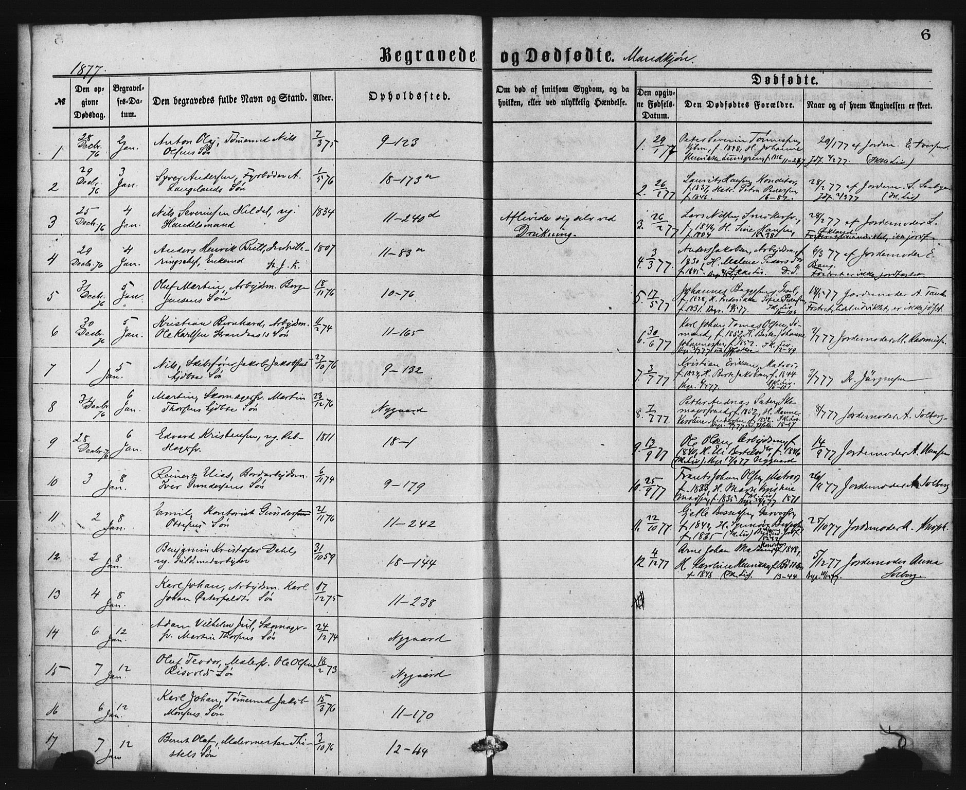 Domkirken sokneprestembete, SAB/A-74801/H/Haa: Parish register (official) no. E 4, 1877-1881, p. 6