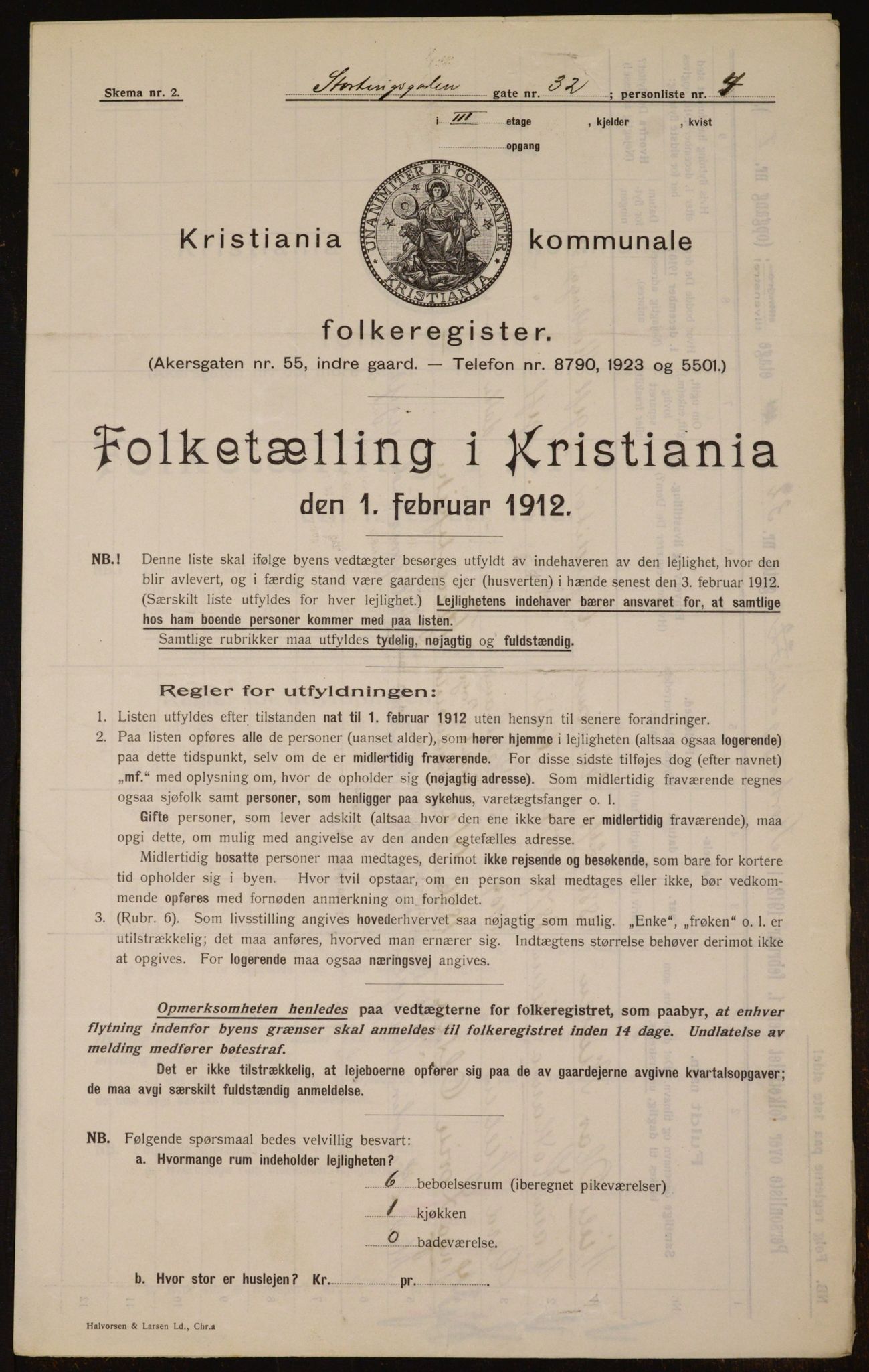 OBA, Municipal Census 1912 for Kristiania, 1912, p. 103669