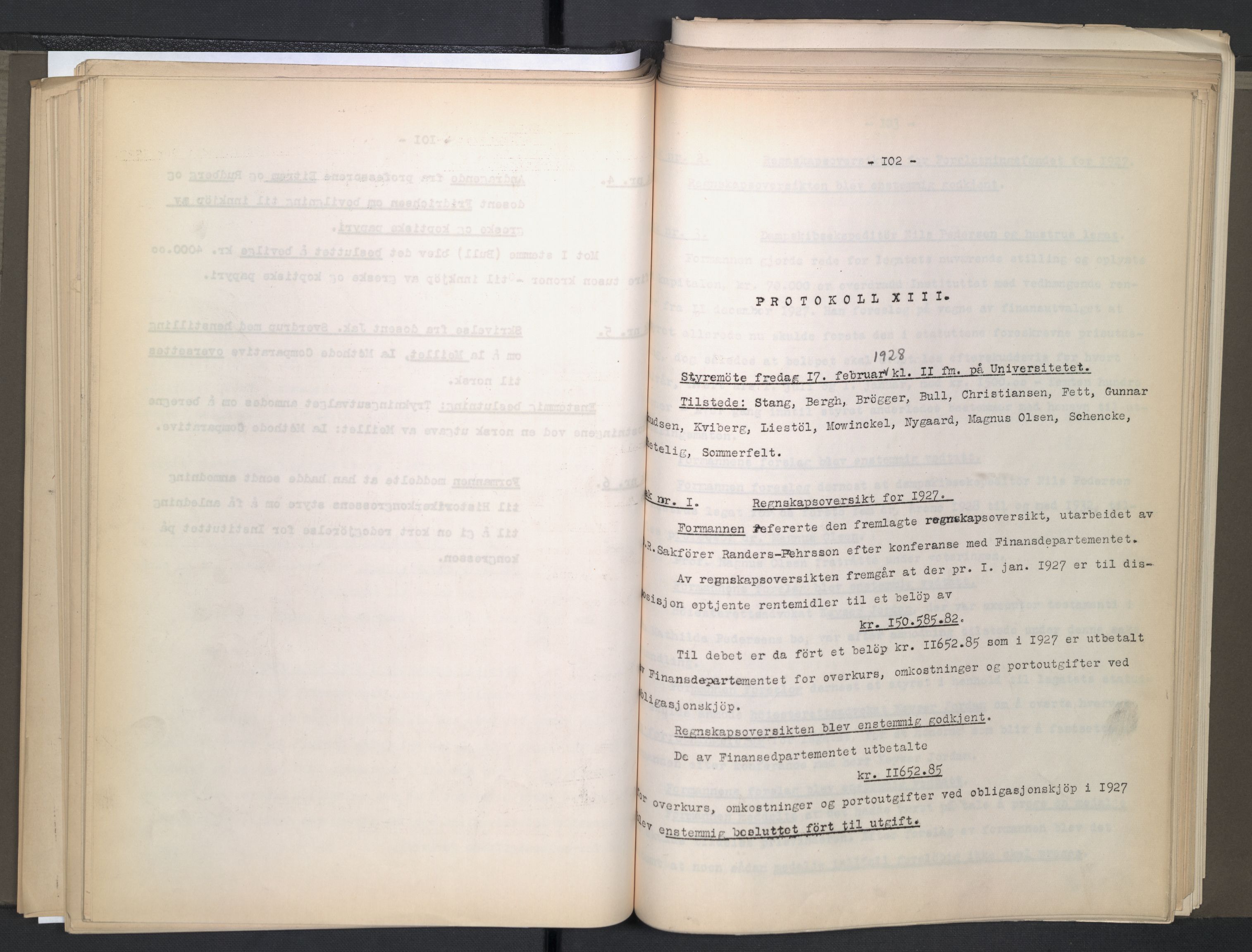 Instituttet for sammenlignende kulturforskning, AV/RA-PA-0424/A/L0005: Styreprotokoll, 1923-1930, p. 102