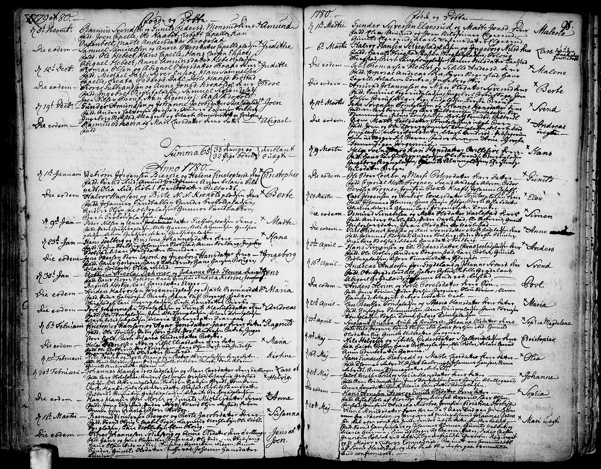 Kråkstad prestekontor Kirkebøker, SAO/A-10125a/F/Fa/L0001: Parish register (official) no. I 1, 1736-1785, p. 98