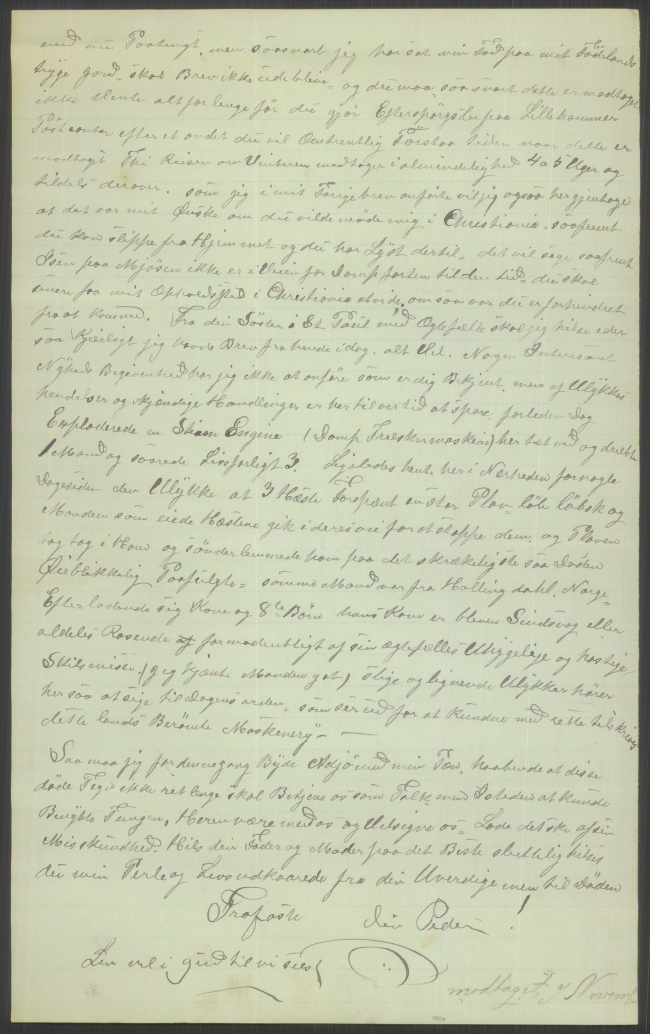 Samlinger til kildeutgivelse, Amerikabrevene, AV/RA-EA-4057/F/L0014: Innlån fra Oppland: Nyberg - Slettahaugen, 1838-1914, p. 574