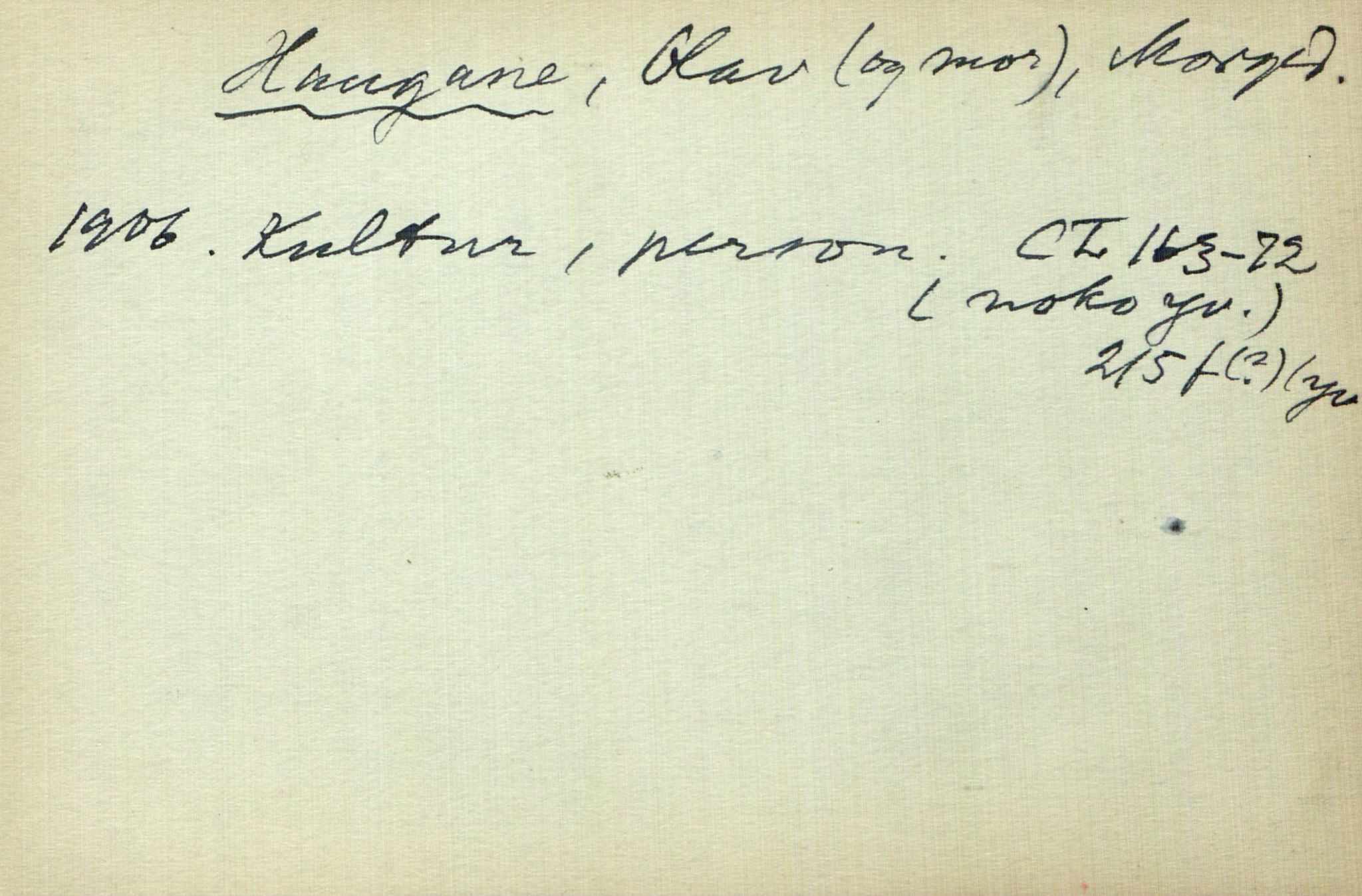 Rikard Berge, TEMU/TGM-A-1003/I/L0008: Personregister- H, 1910-1950