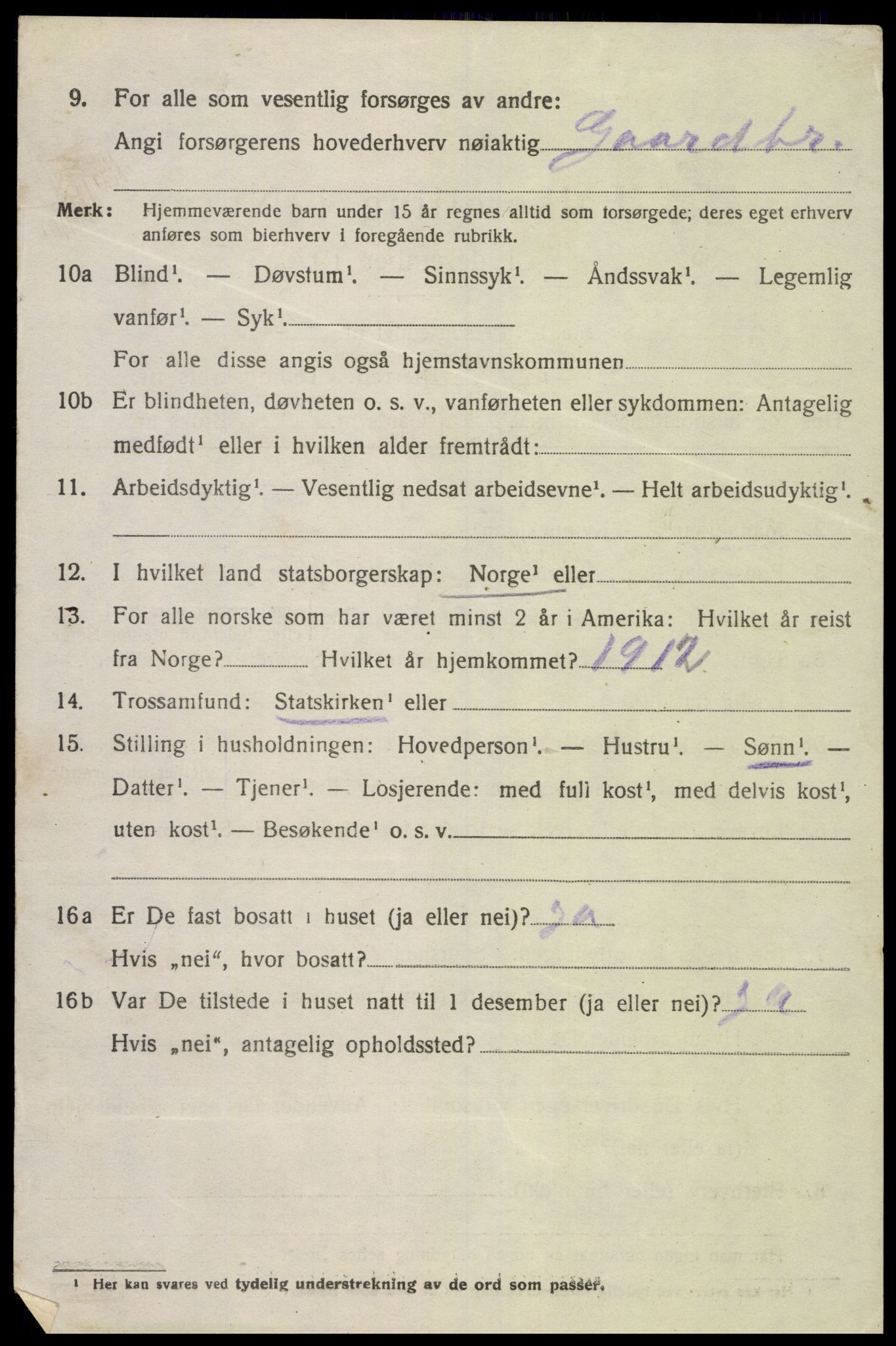 SAK, 1920 census for Spangereid, 1920, p. 3654