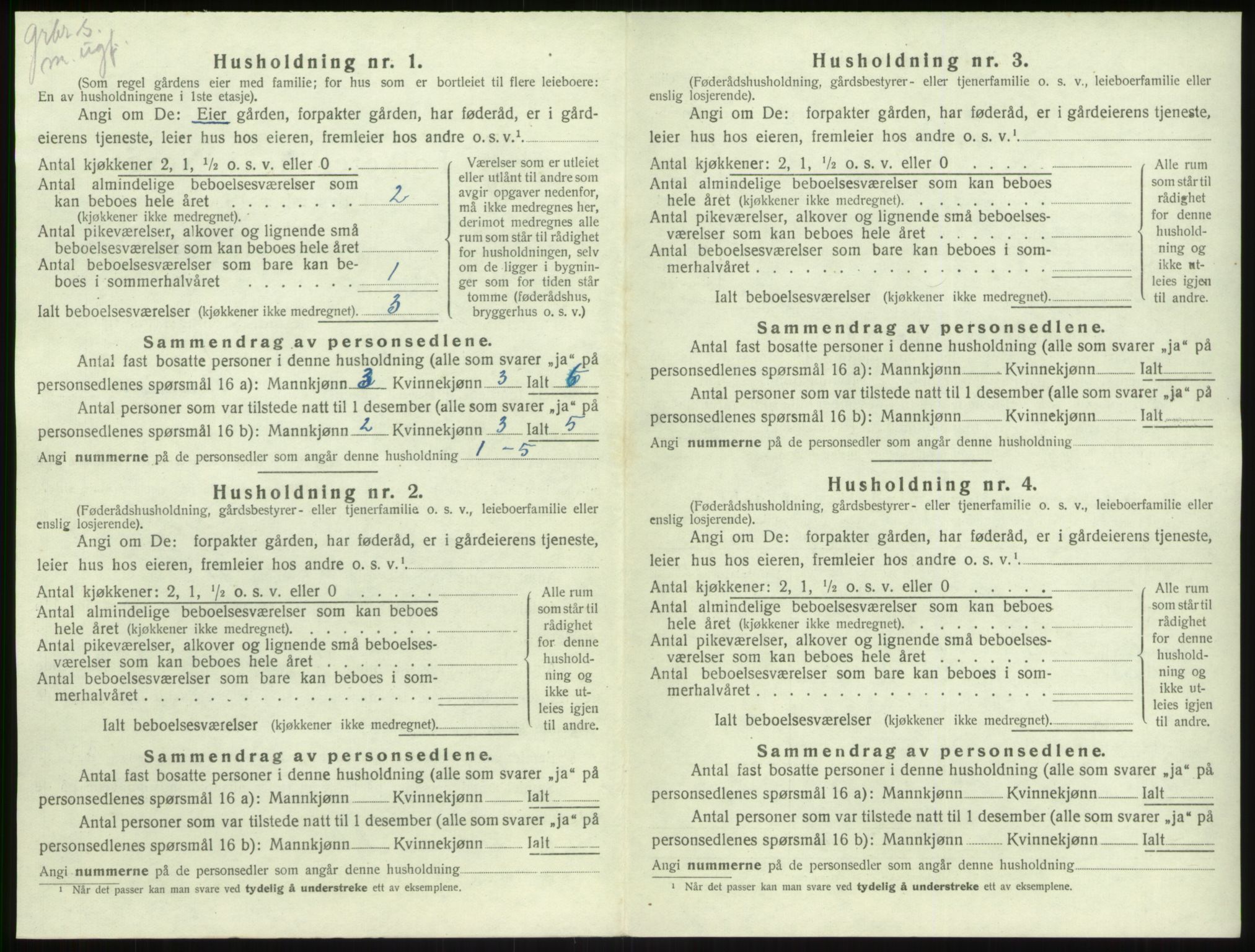 SAB, 1920 census for Lavik, 1920, p. 298