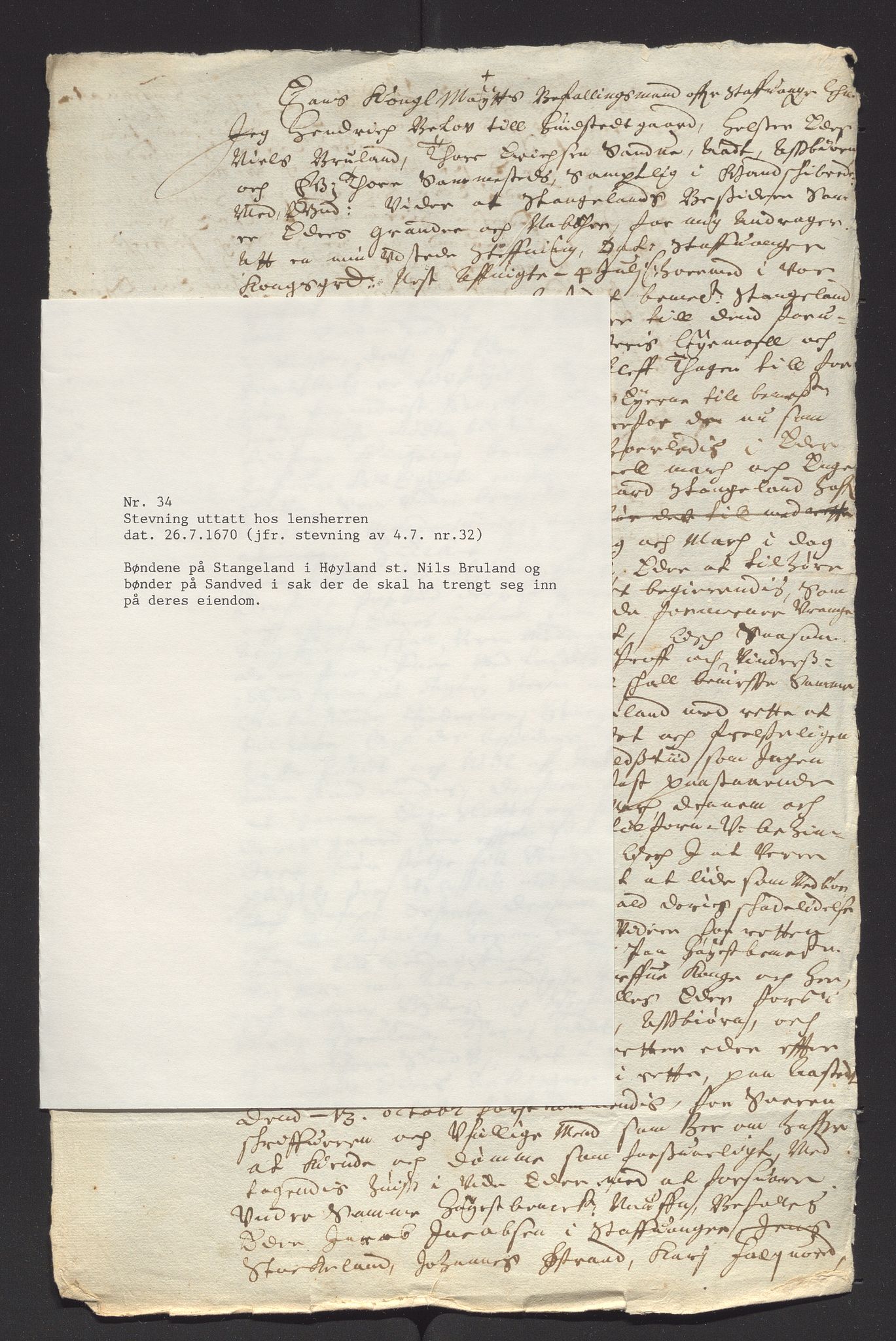 Stavanger len, AV/SAST-A-101870/Ob/L0041: Diverse, 1667-1670, p. 336