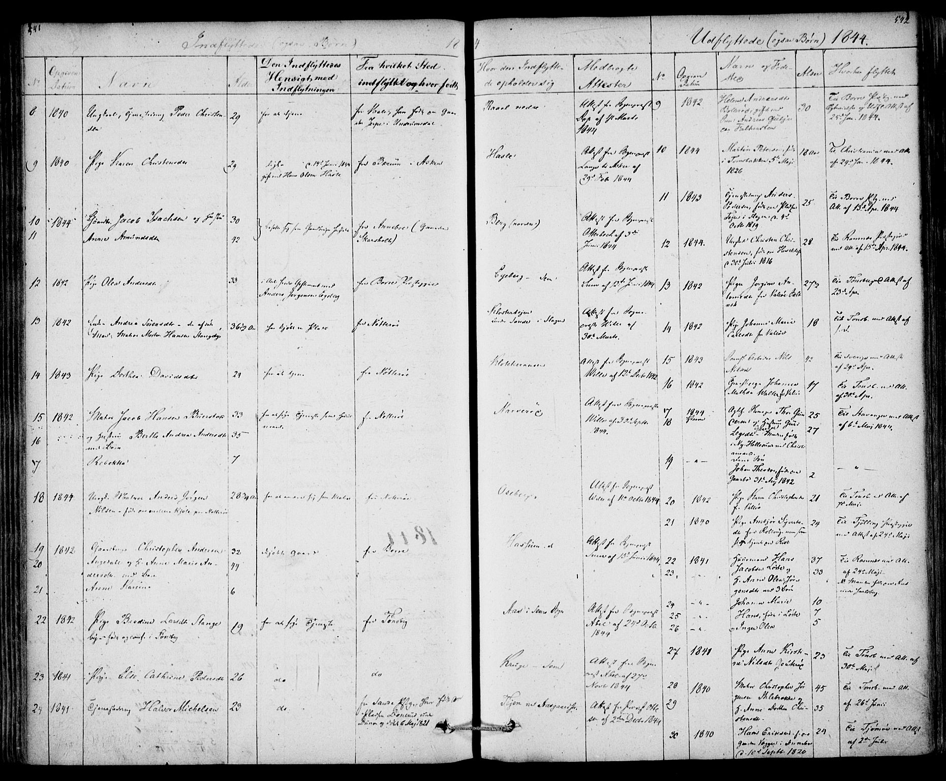 Sem kirkebøker, AV/SAKO-A-5/F/Fa/L0006: Parish register (official) no. I 6, 1843-1855, p. 541-542