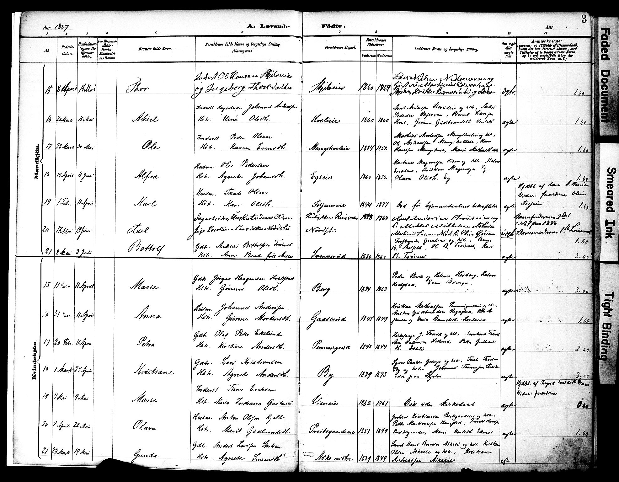 Nes prestekontor, Hedmark, AV/SAH-PREST-020/K/Ka/L0009: Parish register (official) no. 9, 1887-1905, p. 3