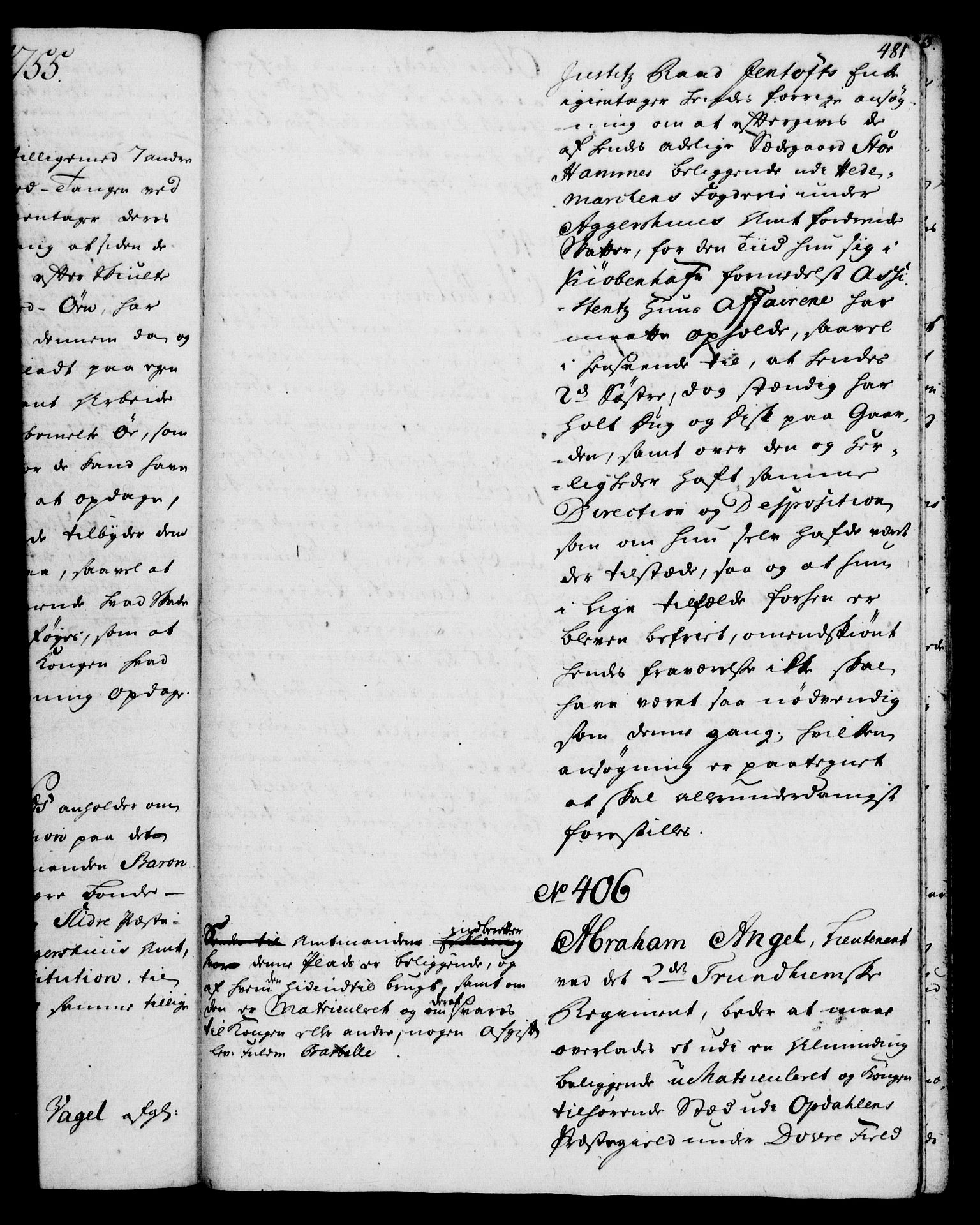 Rentekammeret, Kammerkanselliet, AV/RA-EA-3111/G/Gh/Gha/L0032: Norsk ekstraktmemorialprotokoll (merket RK 53.77), 1753-1755, p. 481