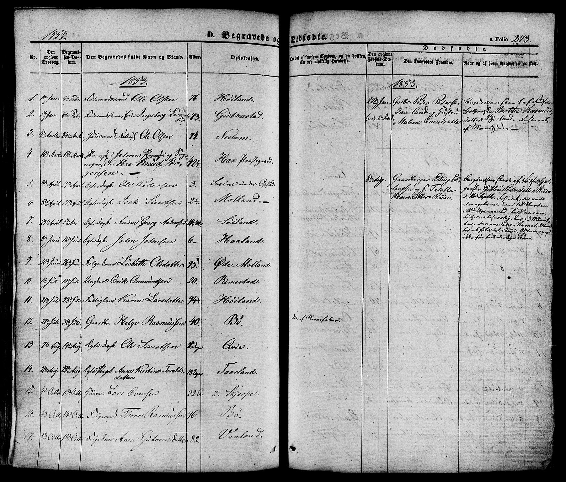 Hå sokneprestkontor, SAST/A-101801/001/30BA/L0008: Parish register (official) no. A 7, 1853-1878, p. 273