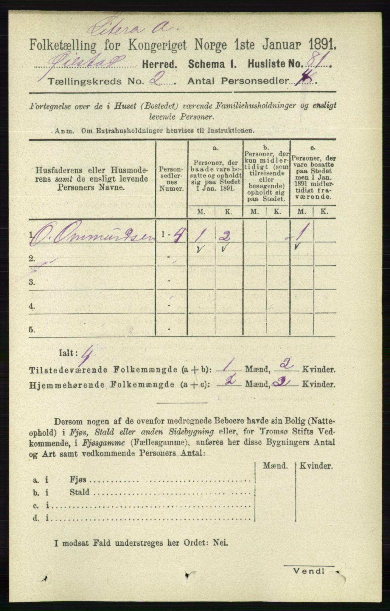 RA, 1891 census for 0920 Øyestad, 1891, p. 379