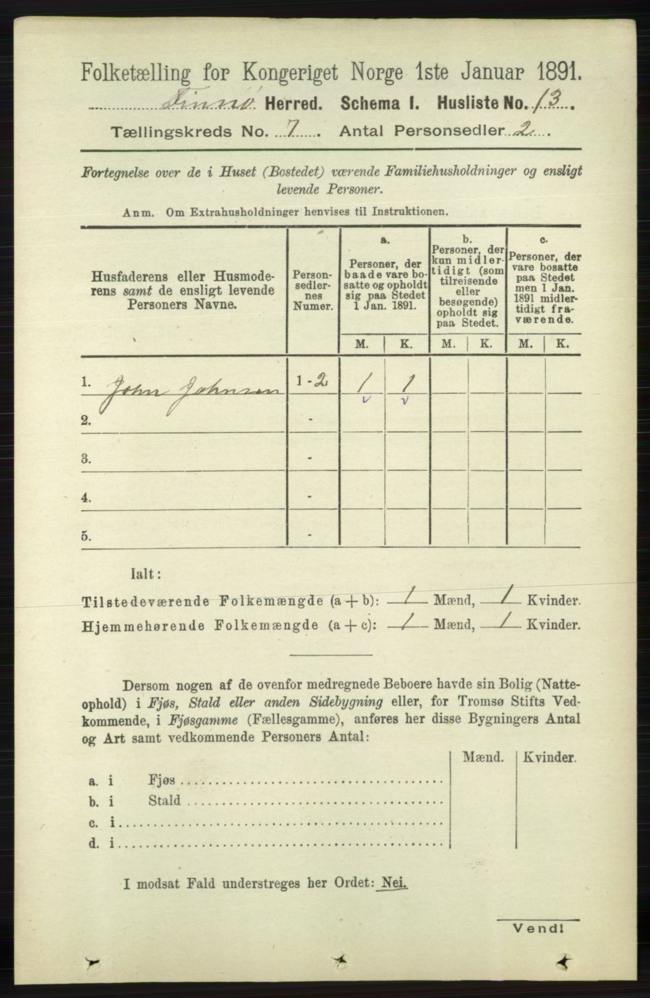 RA, 1891 census for 1141 Finnøy, 1891, p. 1499