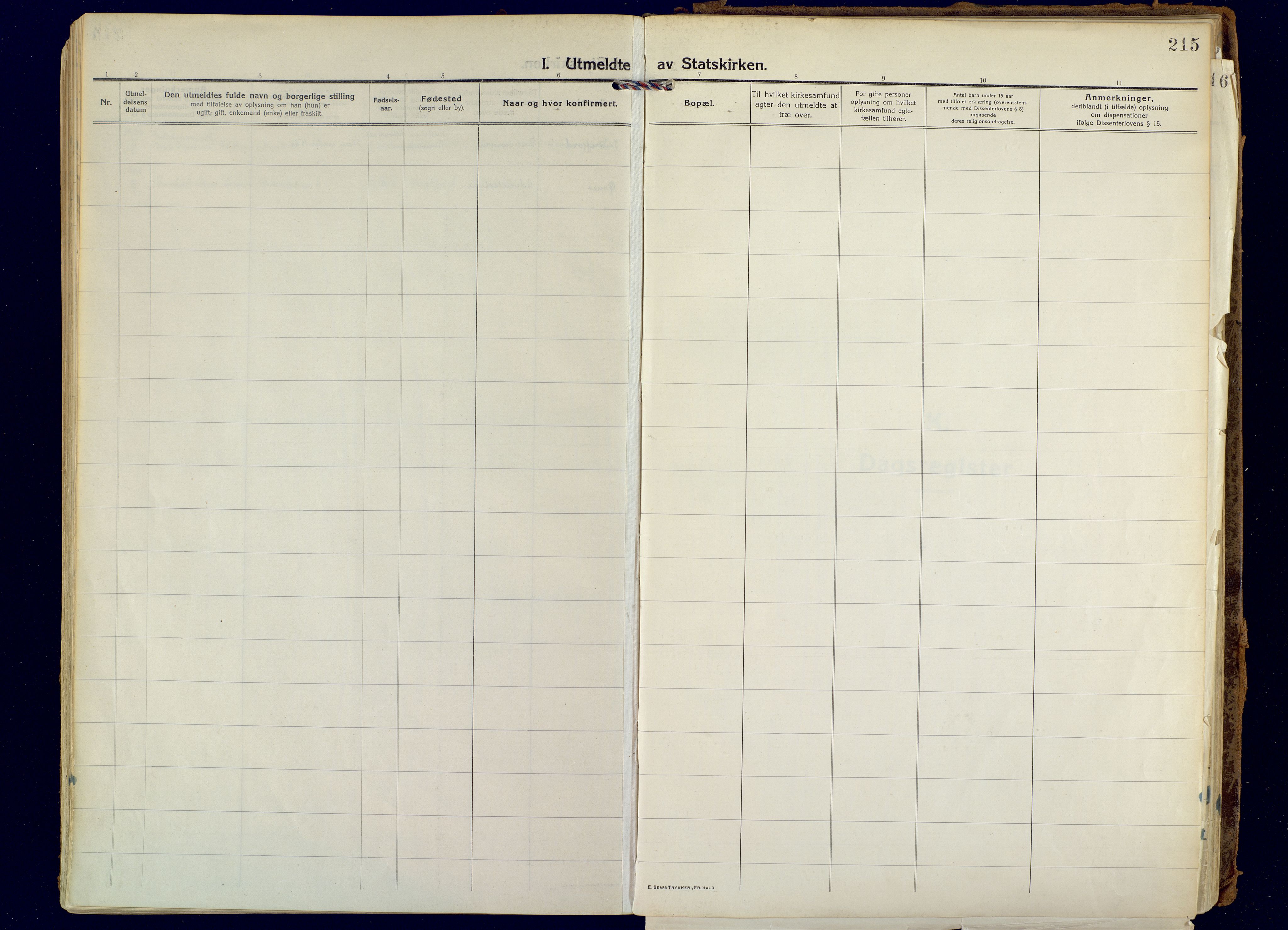 Hammerfest sokneprestkontor, AV/SATØ-S-1347/H/Ha/L0018.kirke: Parish register (official) no. 18, 1918-1933, p. 215